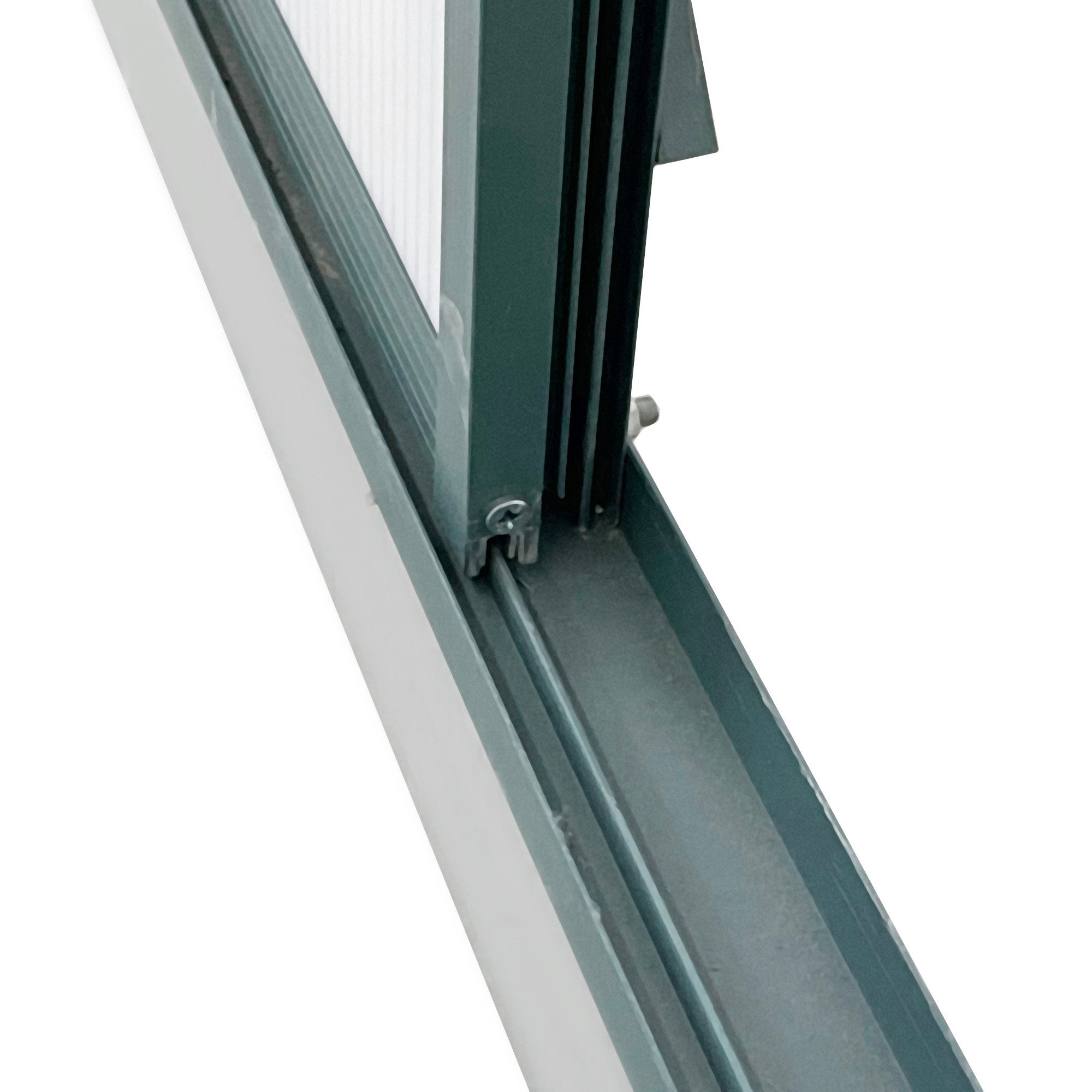 Polycarbonate Garden Greenhouse 190x375x199cm, with Openable Window and Sliding Door, Aluminum Frame, Green