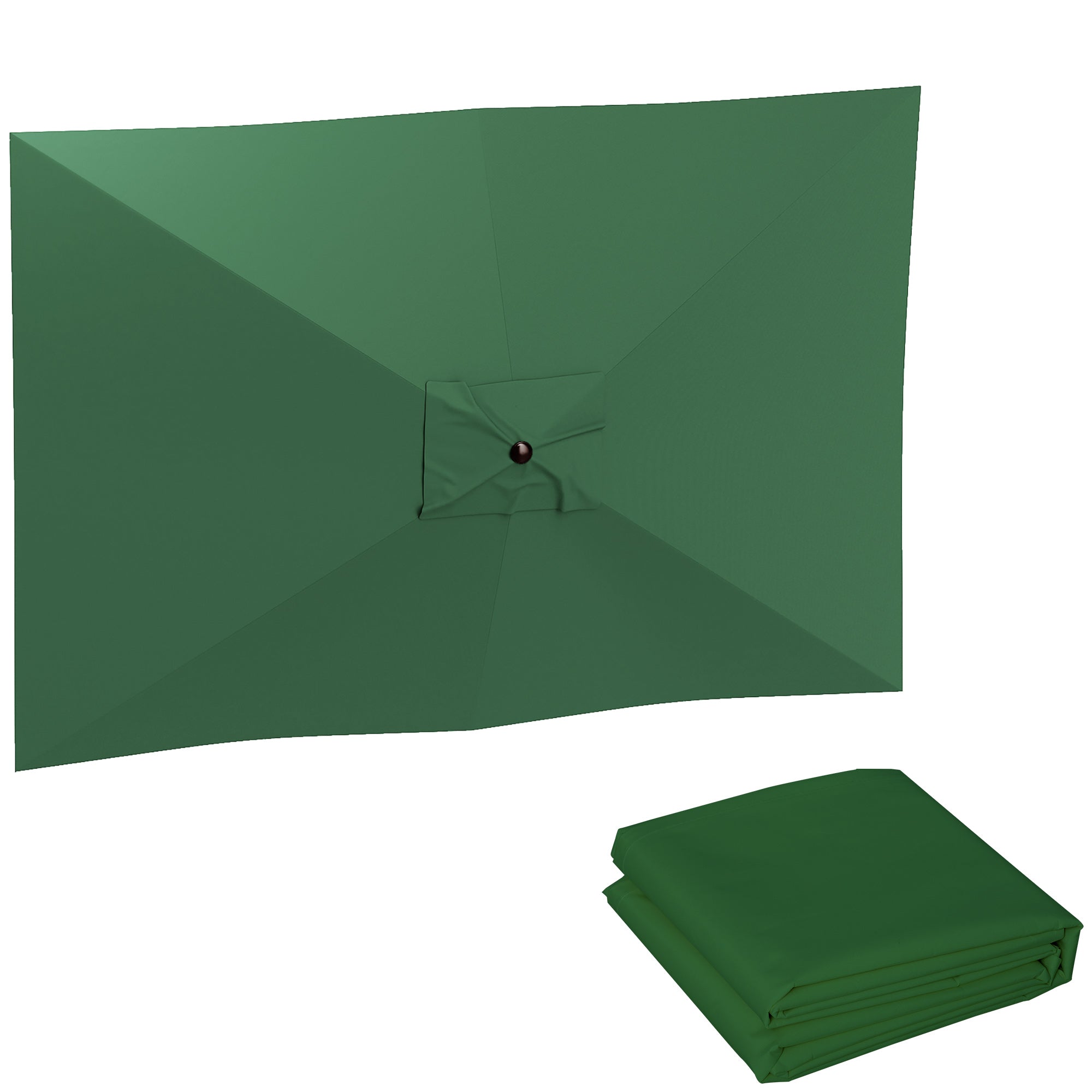 Replacement Canopy for Rectangular 3x2m Umbrellas with Ventilated Top, Sunshade Canopy Made of 180 g/m² Polyester, UV 50+ Protection, Green