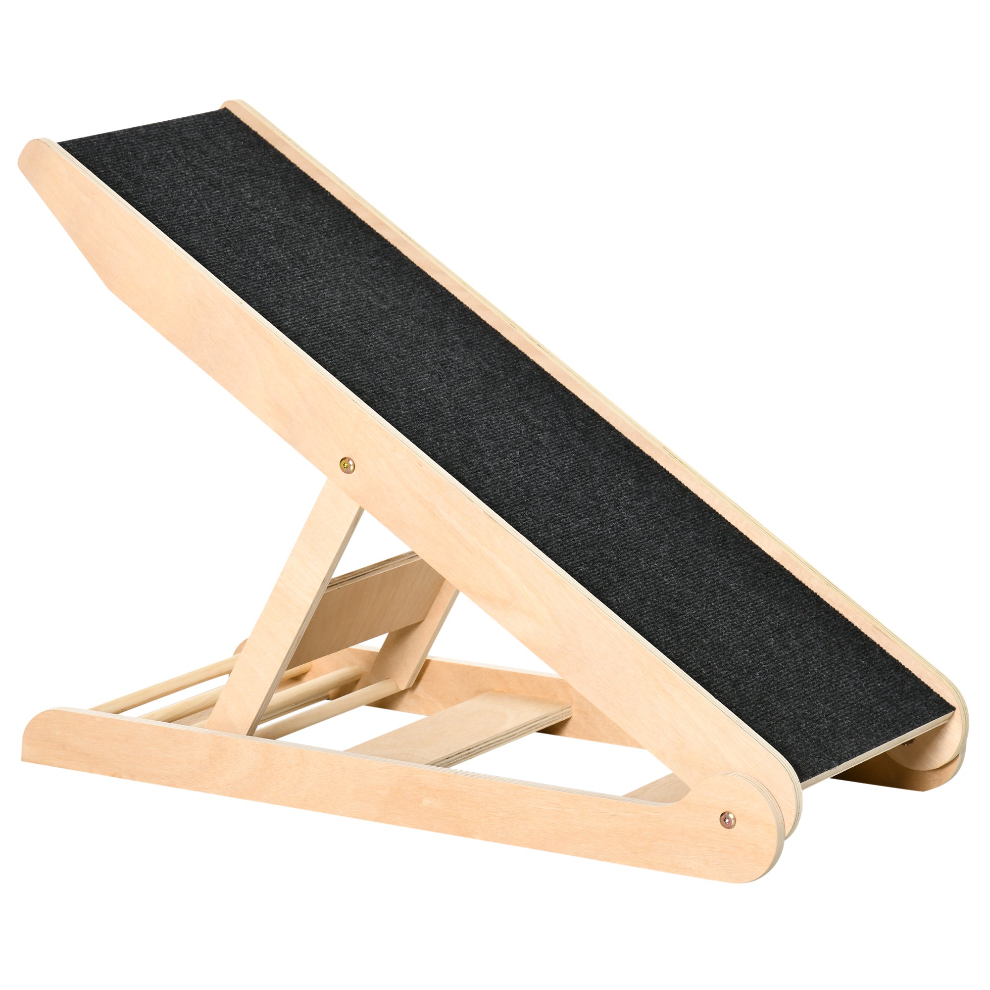 Foldable Non-Slip Dog Ramp with Adjustable Height from 37.5 to 62cm, for Pets up to 15kg