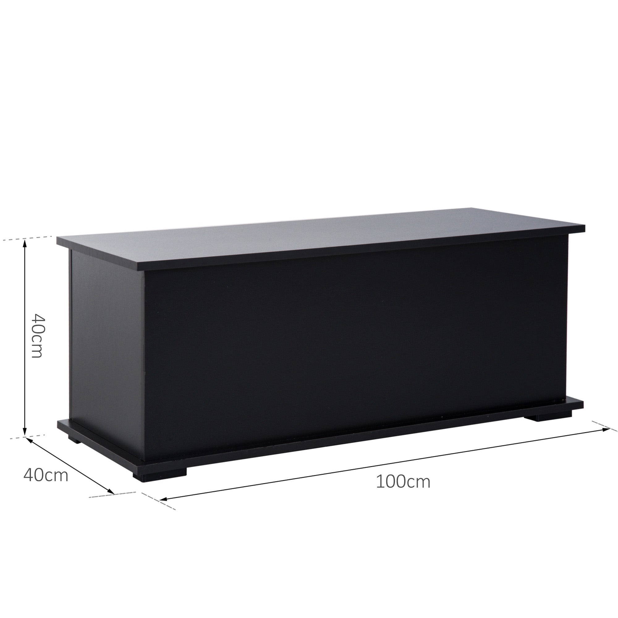 Wooden Storage Chest Storage Trunk with Lid Max Load 120 kg for Bedroom Living Room 100x40x40 cm Black