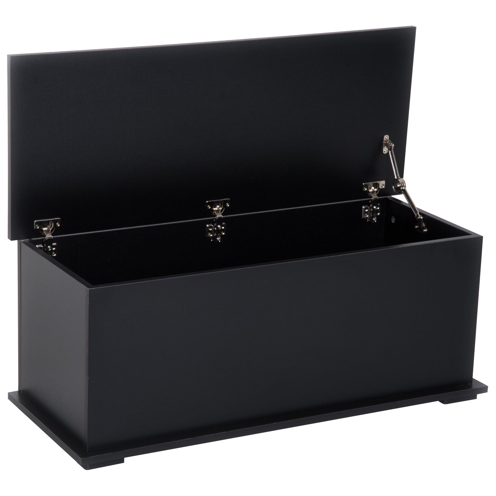Wooden Storage Chest Storage Trunk with Lid Max Load 120 kg for Bedroom Living Room 100x40x40 cm Black