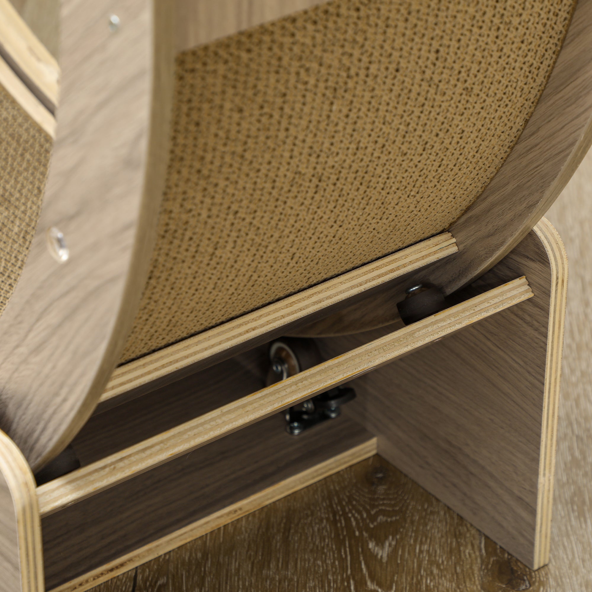 Cat Exercise Wheel 91 cm Diameter Cat Wheel with Brake Treadmill Scratching Pad, Cat Wheel Track for Weight Loss & Health, Walnut