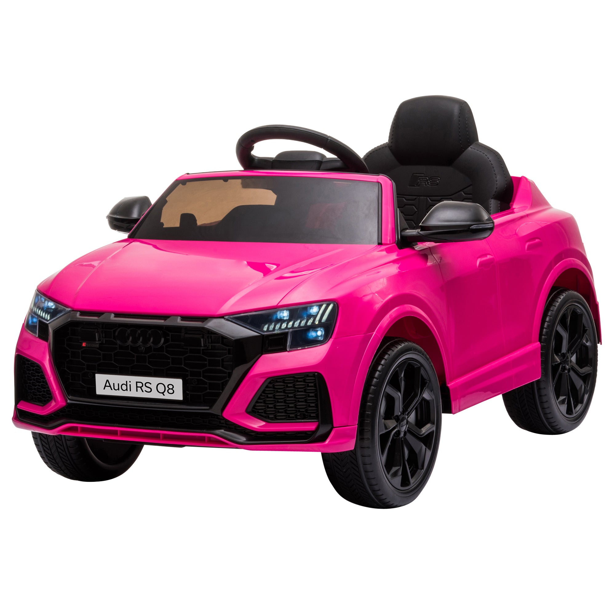 Kids Electric Car +3 Years Audi RS Q8 Licensed 6V Battery 2 Motors Remote Control MP3 Music Horn Lights Max Speed 3km/h 101x62x51 cm Pink