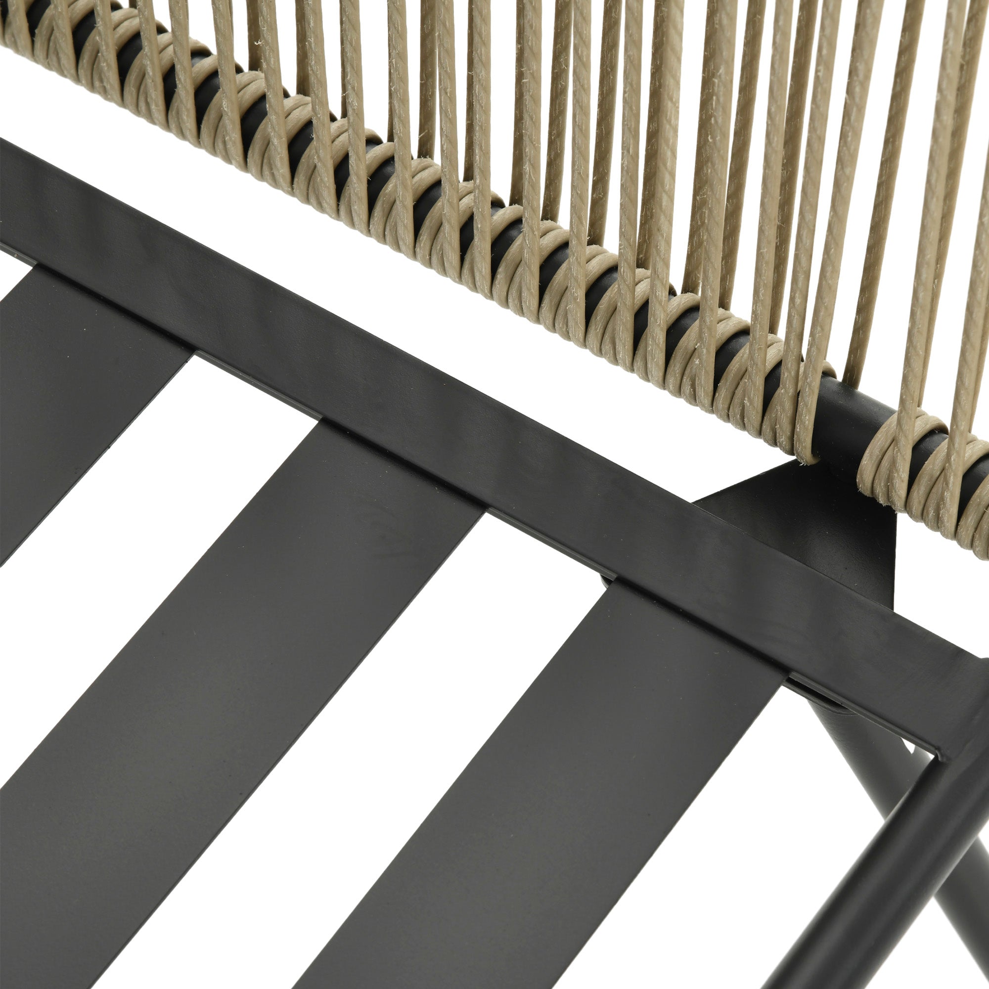 3-Piece PE Rattan and Steel Garden Set, Set of 2 Chairs with Washable Cushions, Armrests, Coffee Table with Glass Top, Balcony Patio Courtyard Furniture Set, Coffee/Light Gray