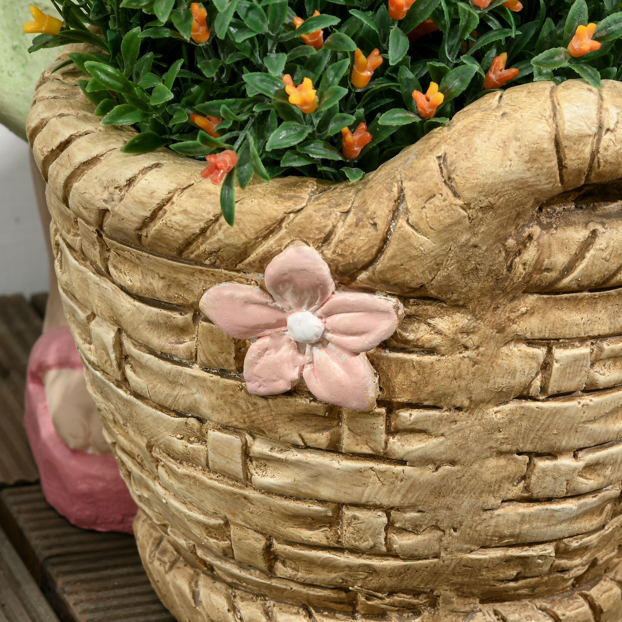 Garden Figure "Girl with Flower Pot", Weather-Resistant Garden Statue, Plant Pot Ornament, Garden Decor, Sculpture for Home Decoration, Garden, Yard