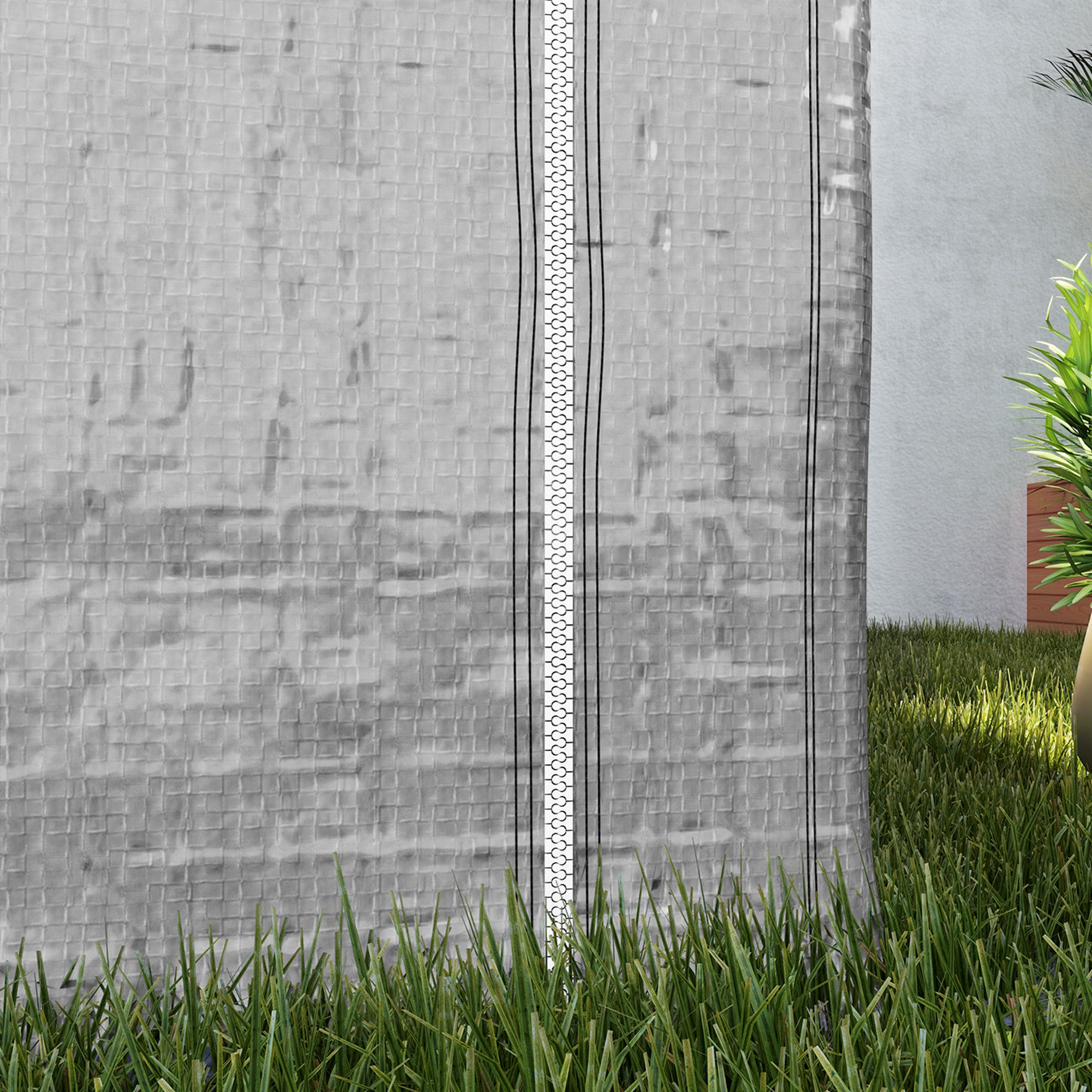 Garden Shed 2 x 2 x 2 m Outdoor Bike Shelter with Galvanized Steel Frame, Waterproof and UV-Resistant, Storage Tent for Bike, Motorcycle, Tools - Gray