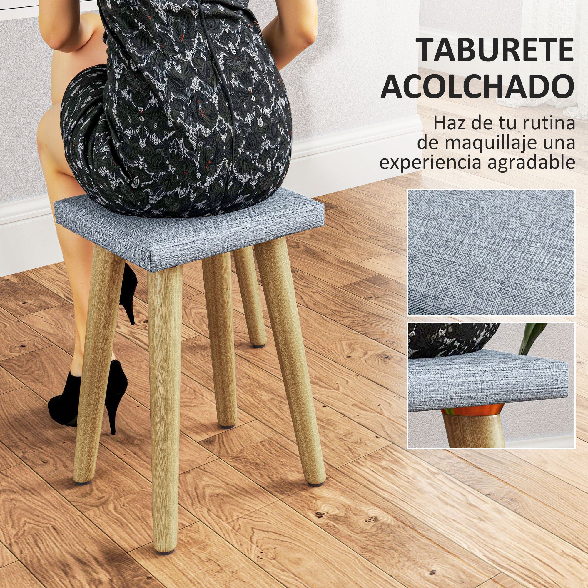 Vanity Makeup Table with LED Lights and Stool Makeup Desk with Adjustable Mirror Brightness 3 Colors 2 Drawers and Organizer Modern Vanity for Bedroom 31.5"x16.9"x52.4" White