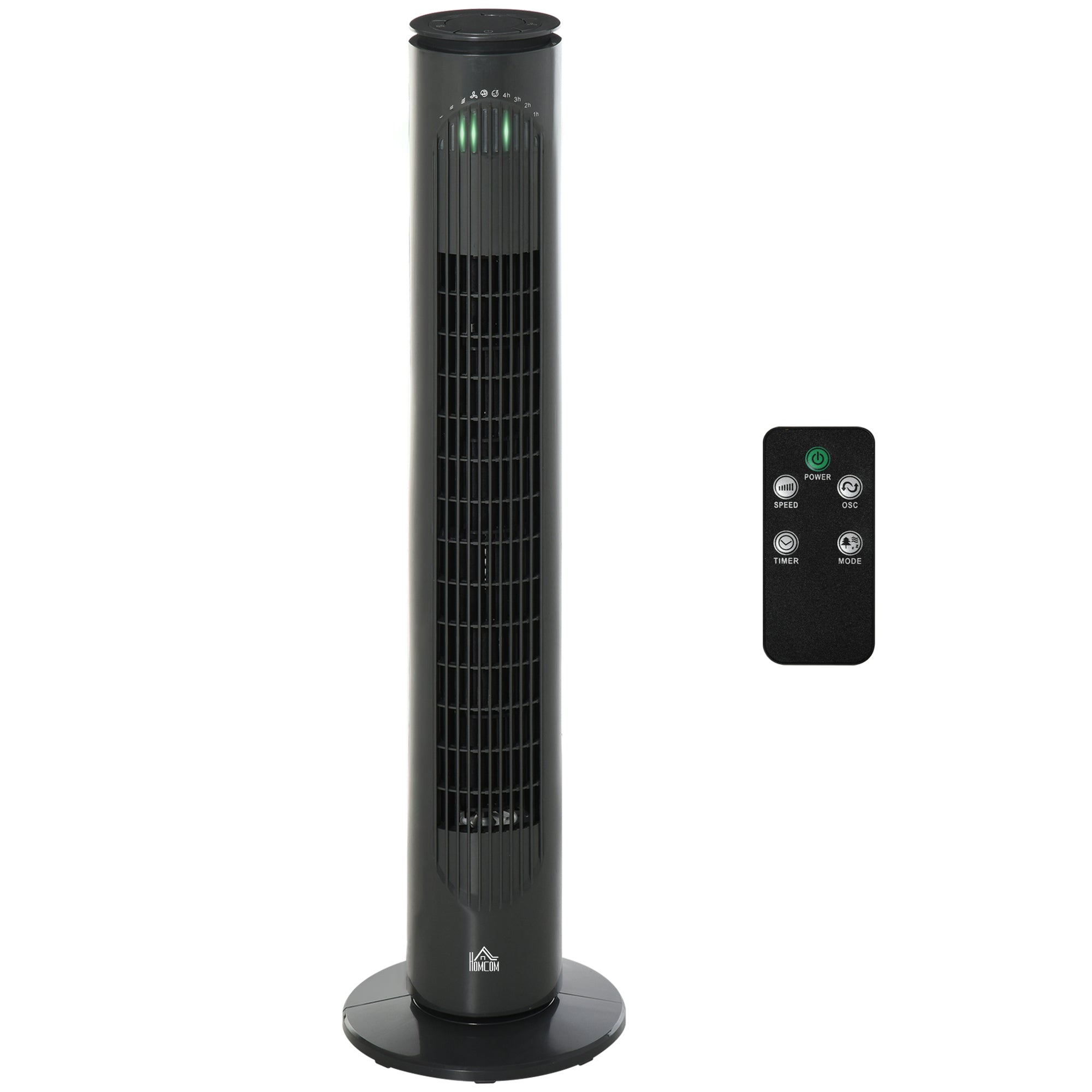 Silent 45 W column fan, tower fan for bedroom with 3 modes 3 speeds, remote control, 70° oscillation and timer, 77H cm dark gray