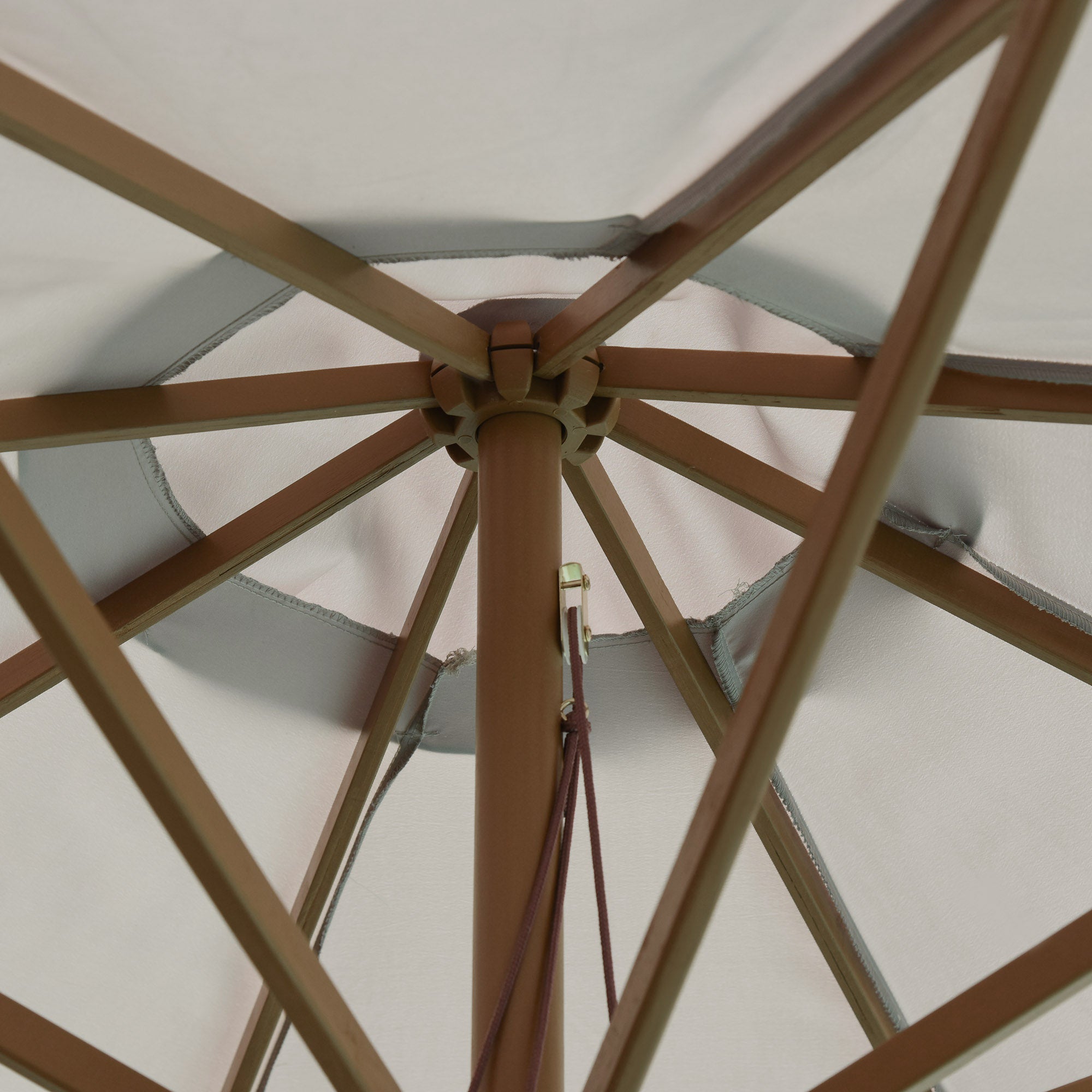 Sun Umbrella Ø 300 cm, Sun Umbrella with UV Protection Balcony Umbrella made of Wood Beach Umbrella stable Market Umbrella Sun Protection for Beach Terrace Garden, Gray