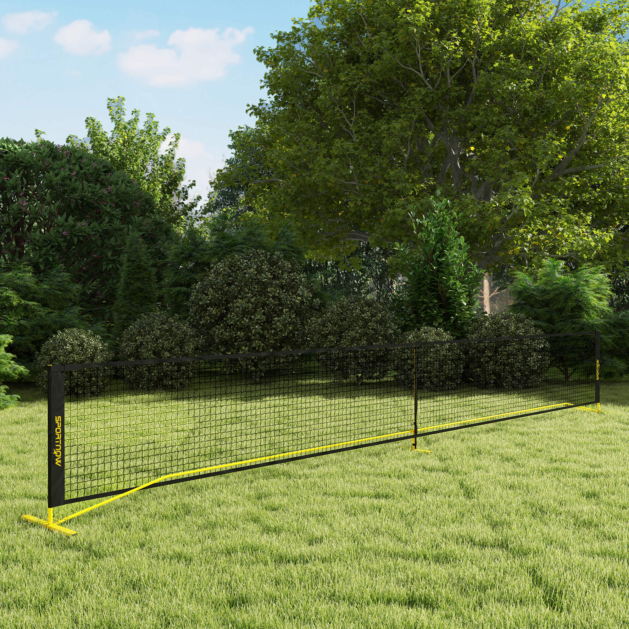 SPORTNOW Portable Pickleball Net, 6.7m with Carrying Bag, Metal Frame for Indoor Outdoor Yellow