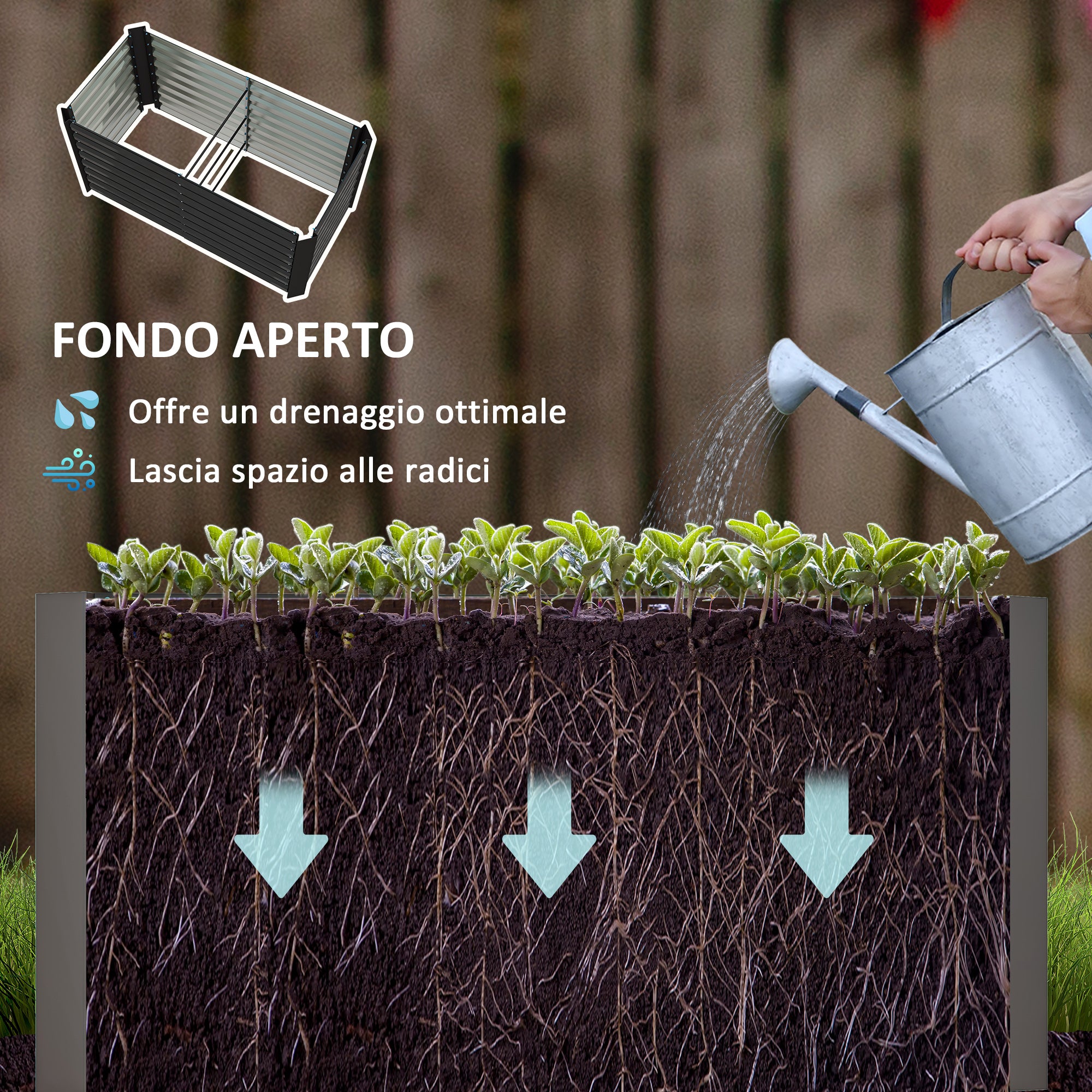 Raised Flower Bed Set of 2 Rectangular Raised Planters, Garden Boxes, Open Bottom, Raised Garden Beds in Galvanized Steel for Herbs, Fruits, Vegetables, or Flowers, 120x60x60 cm, Dark Grey