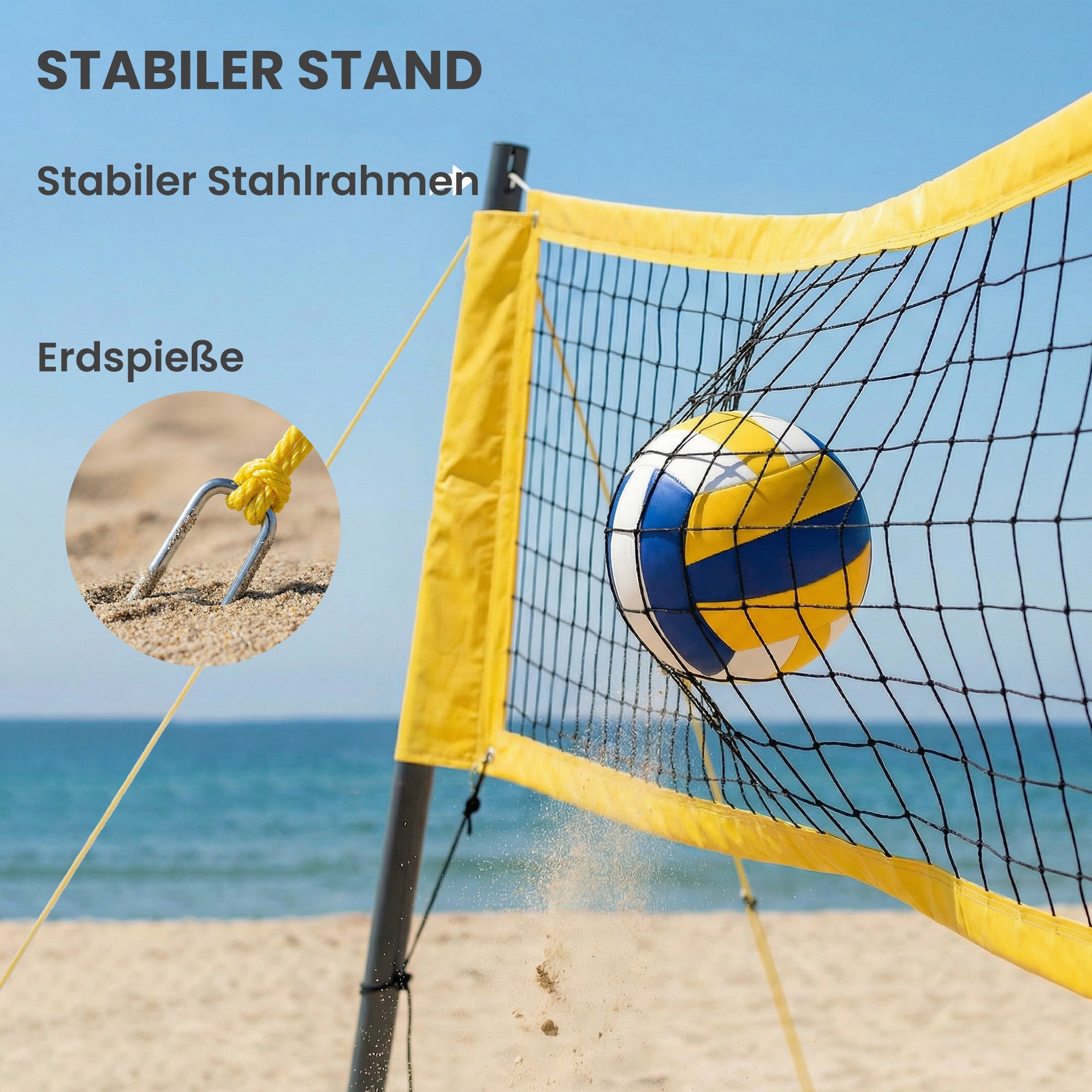 SPORTNOW Badminton Set – Adjustable Badminton/Volleyball Net with Height-Adjustable Steel Poles, Portable Net, Volleyball, Boundary Lines, Carry Bag for Indoor & Outdoor