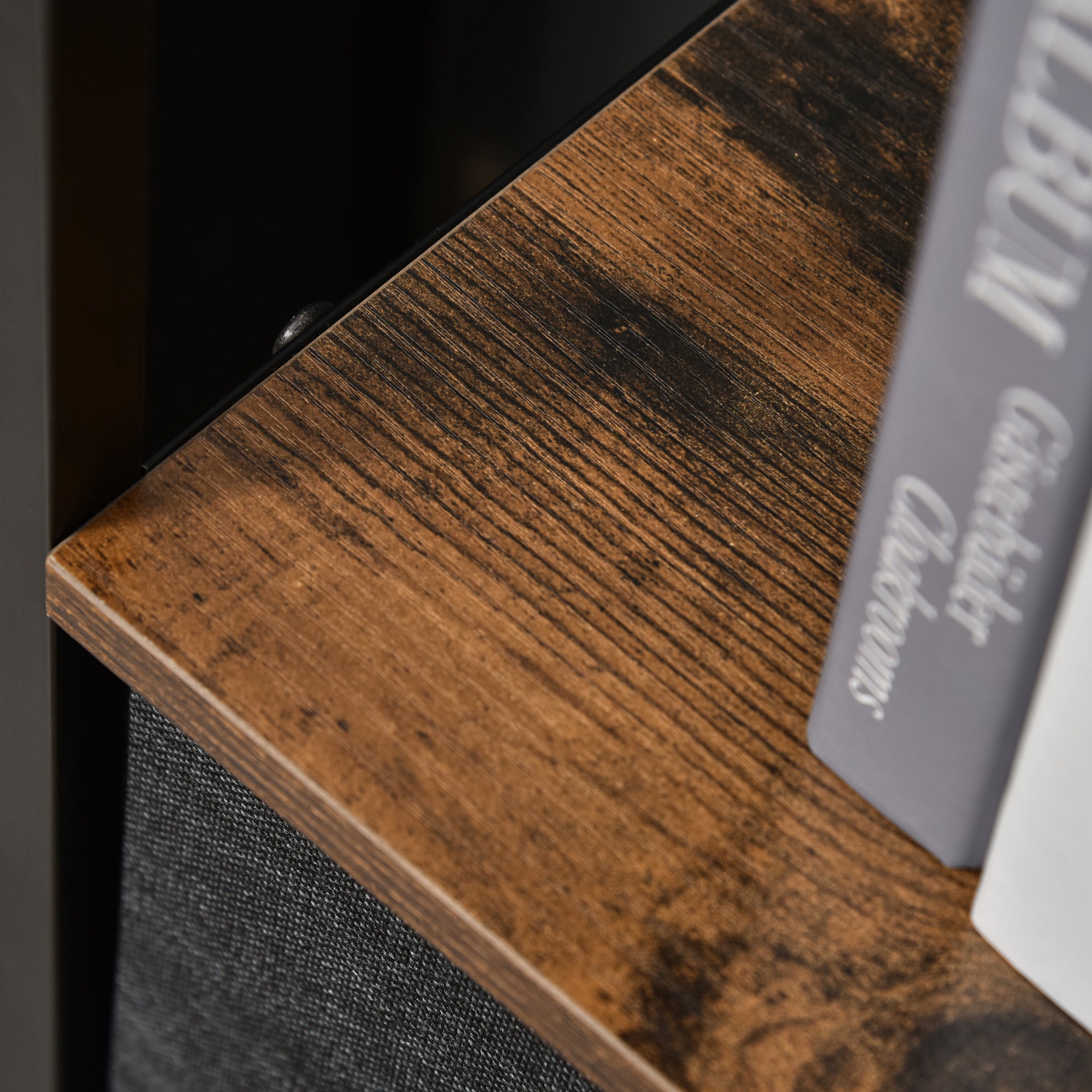 Drawer Chest with 3 Fabric Drawers Storage Cabinet Dresser with Shelf Handles, Modern Design Storage Chest Drawer Cabinet for Bedroom, Living Room Black