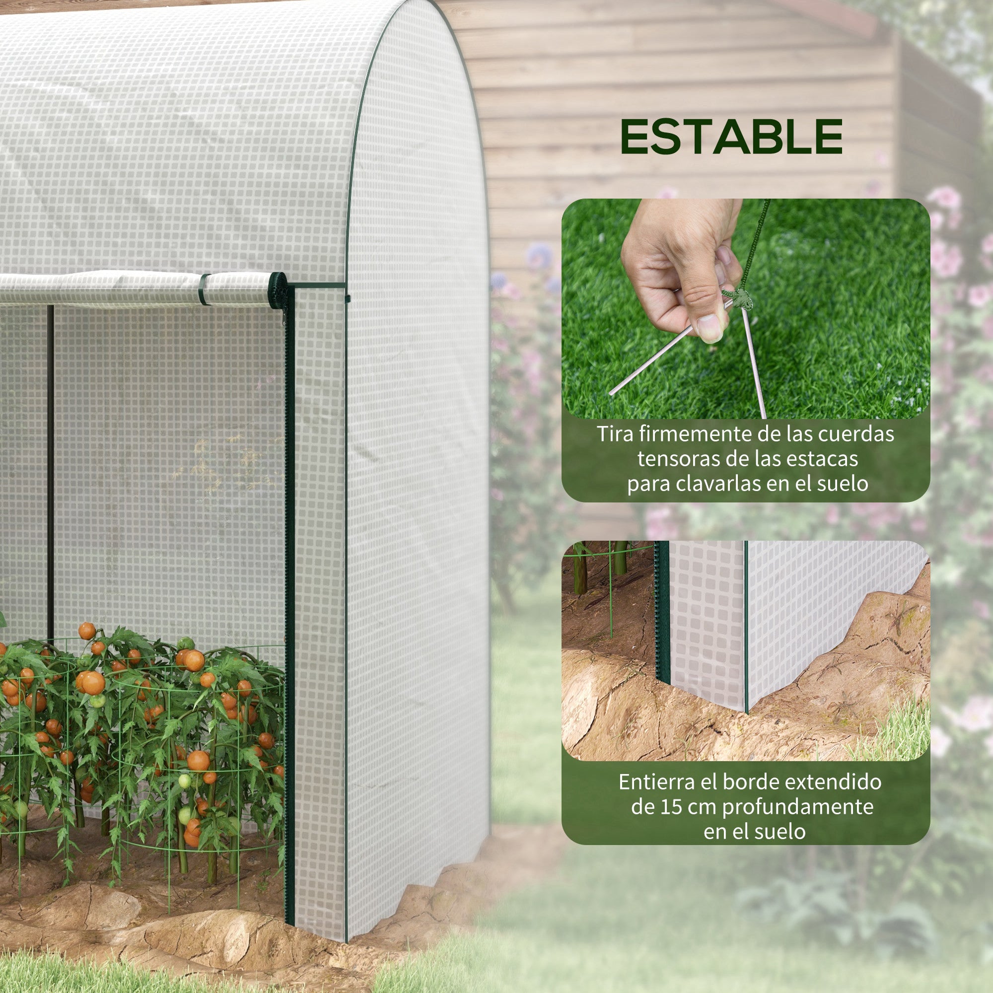 Small Greenhouse Outdoor Greenhouse with Double Zippered Door and PE Cover Greenhouse for Growing Plants Flowers 200x100x178 cm White
