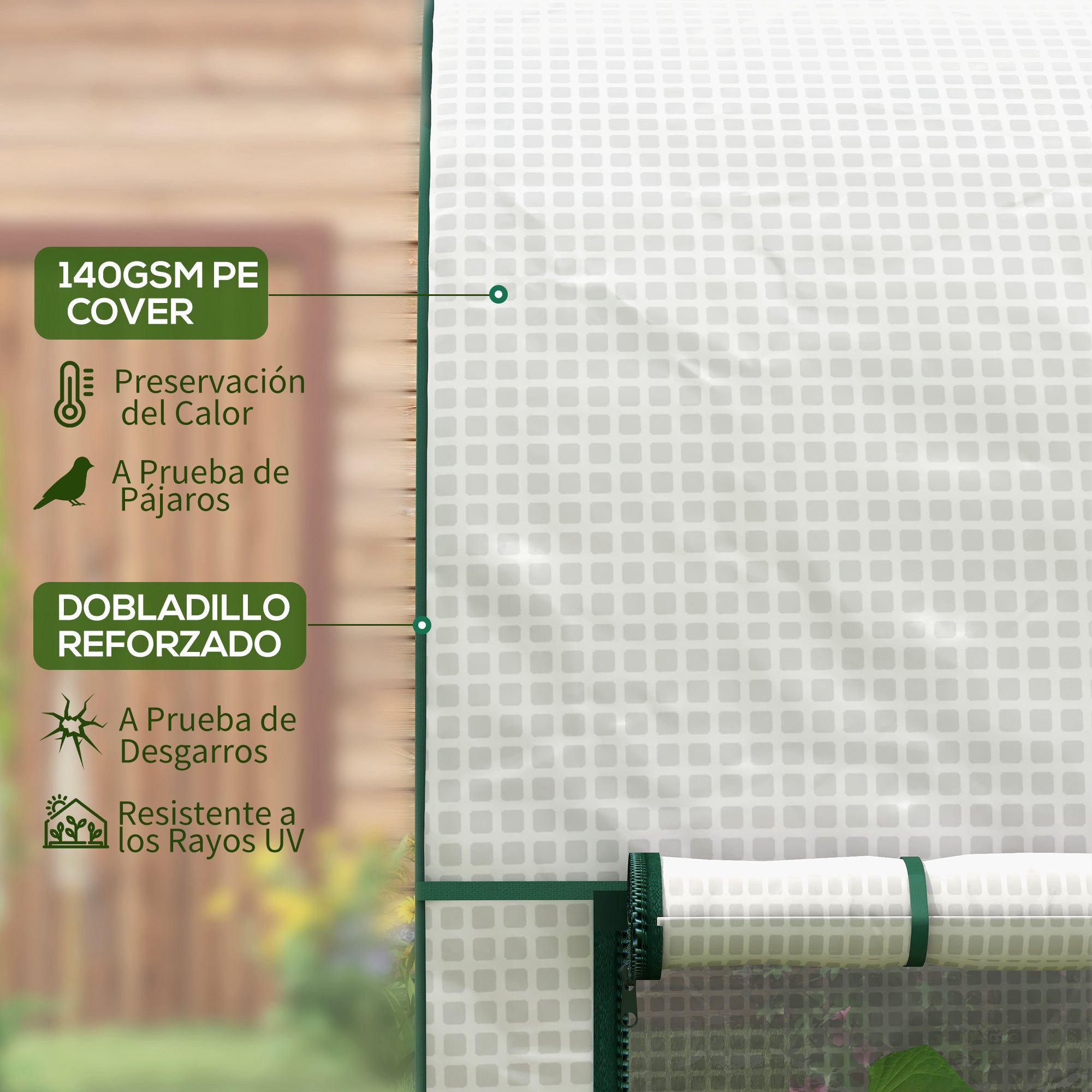 Small Greenhouse Outdoor Greenhouse with Double Zippered Door and PE Cover Greenhouse for Growing Plants Flowers 200x100x178 cm White