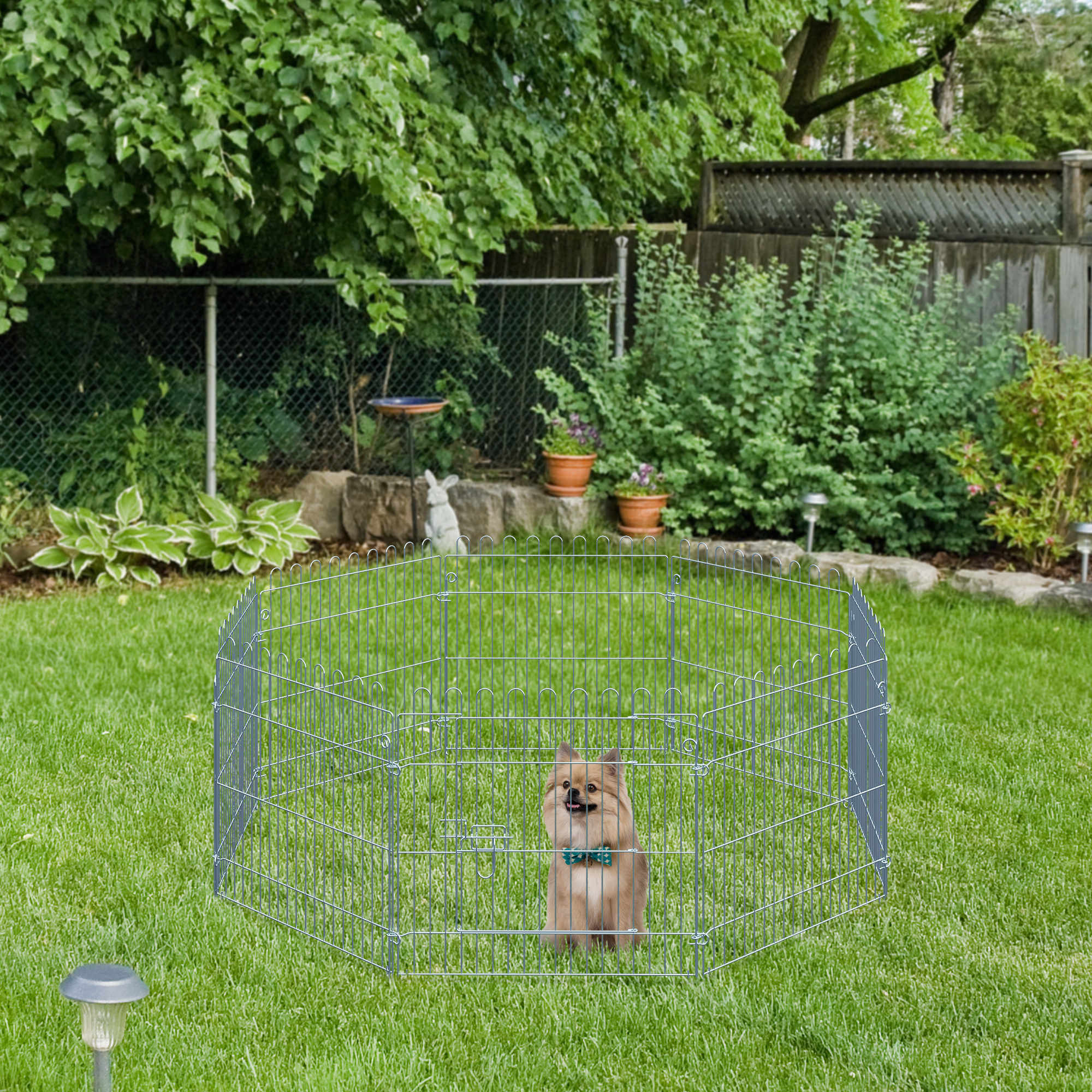 Puppy Enclosure Puppy Playpen Puppy Fence Playpen Puppy Gate for Animals 8-piece W63 x H60 cm