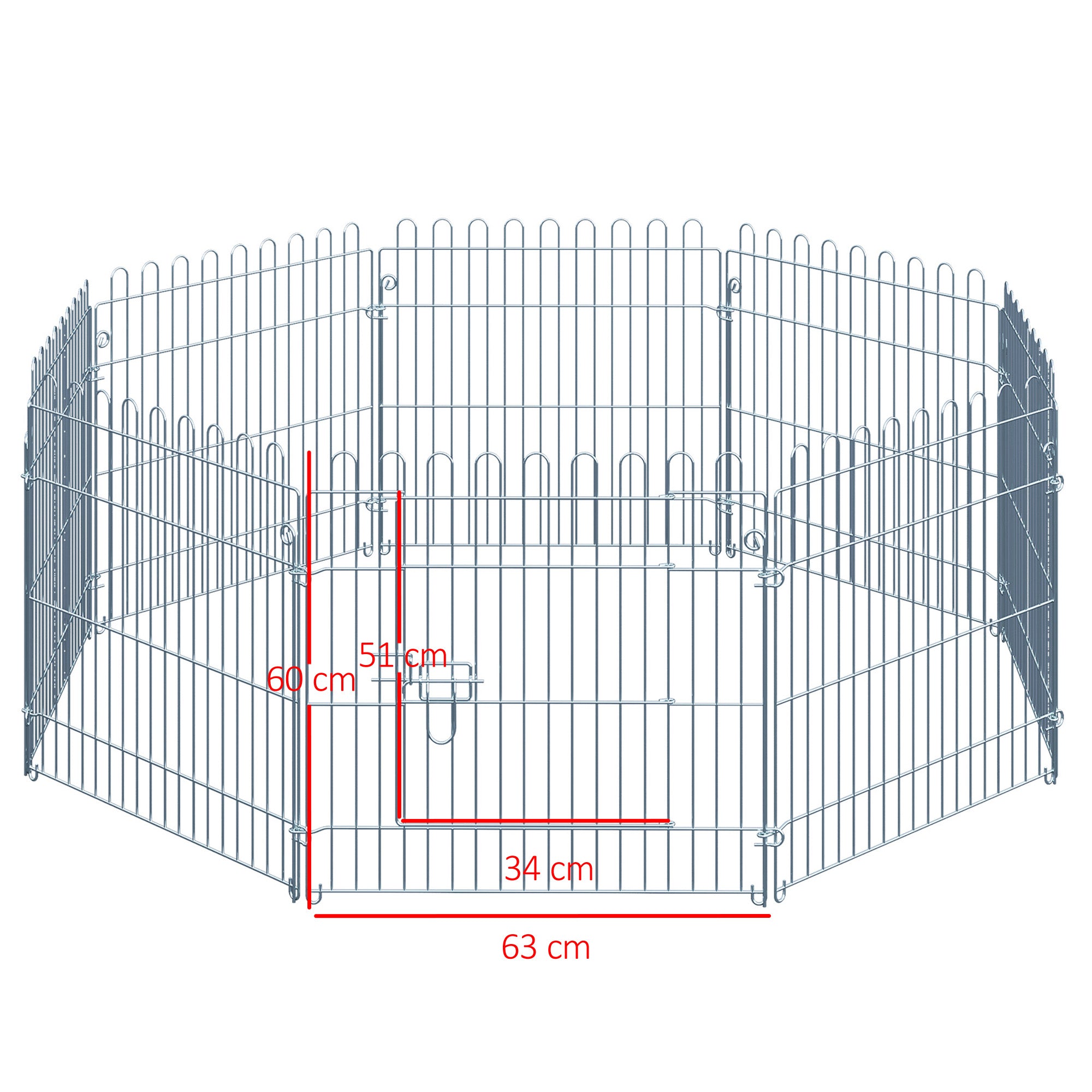Puppy Enclosure Puppy Playpen Puppy Fence Playpen Puppy Gate for Animals 8-piece W63 x H60 cm
