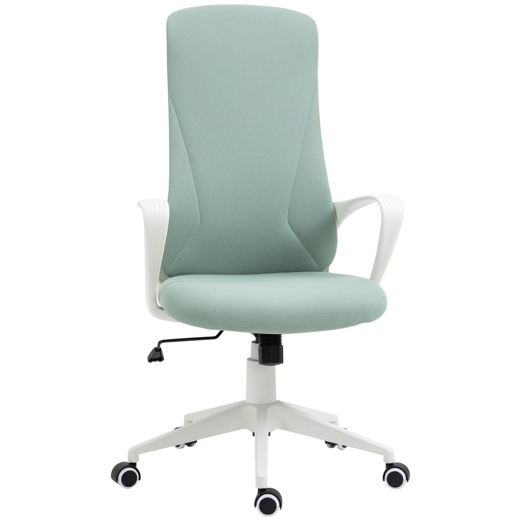 Swivel Office Chair Youth Desk Chair with Adjustable Height Tilt Function Armrests and High Back 62x56x110-119.5 cm Green