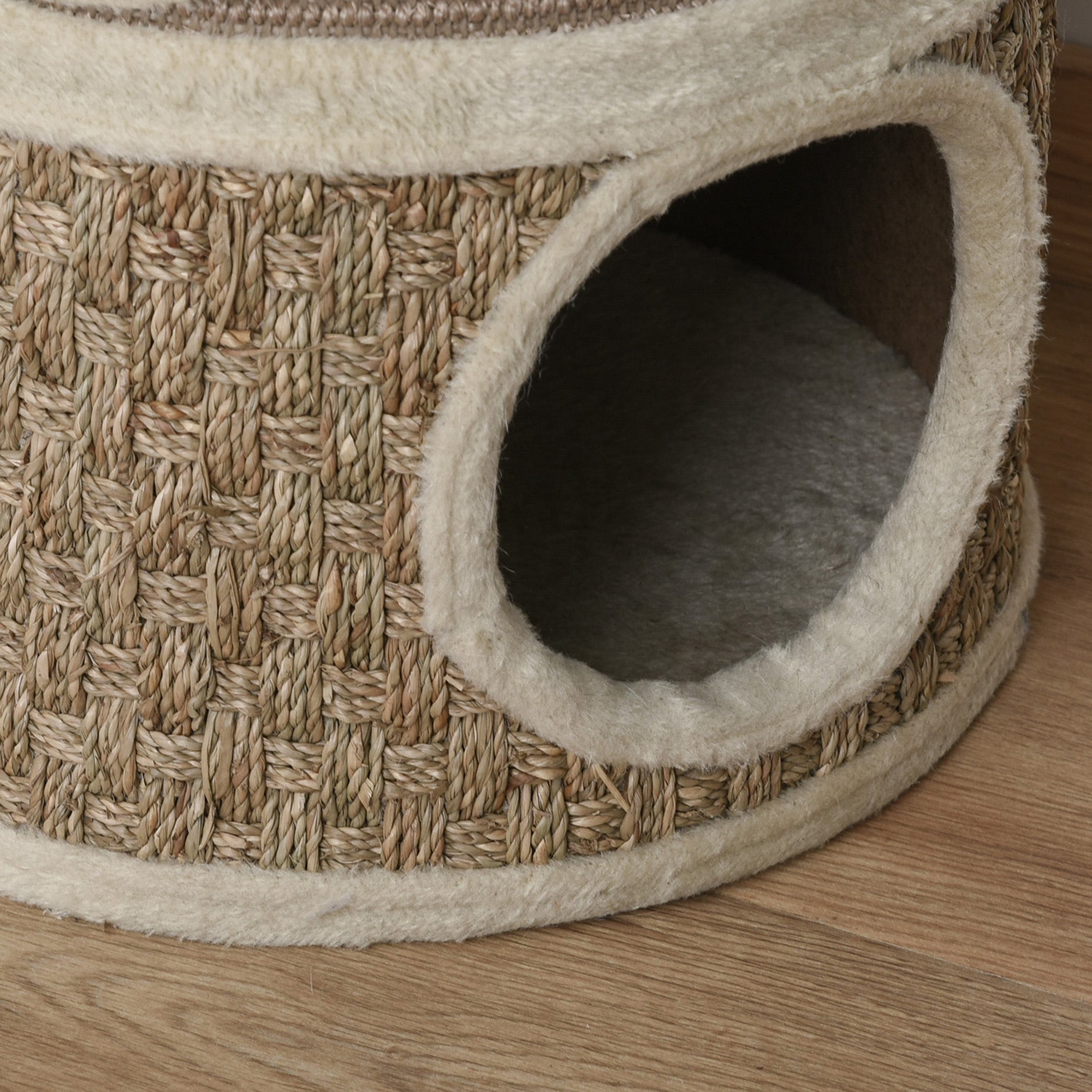 Scratching Barrel 70 cm High Ø 37.5 cm Three-story Cat Barrel with Sisal Rope, Cat Cave, Scratching Post for Small Cats, Khaki+Coffee