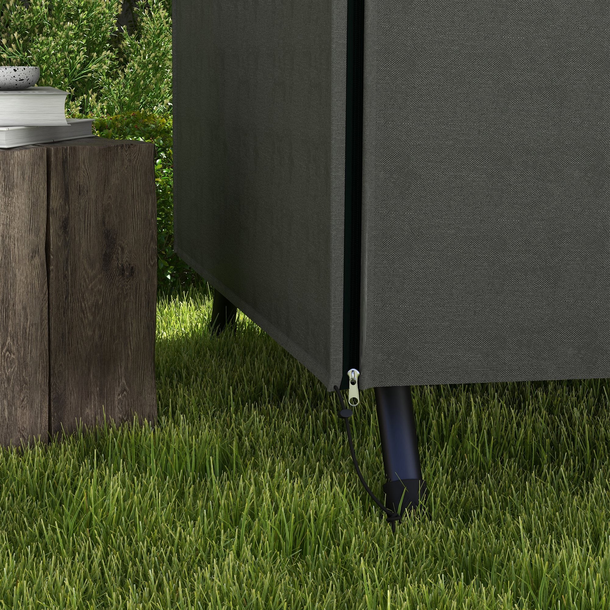 Hollywood Swing Cover 3 Seater, Water Resistant Winterproof Protective Cover for Garden Swing, UV Resistant Tarpaulin, Cover, Tear-Resistant 600D Oxford Fabric, 205x124x164cm Dark Grey