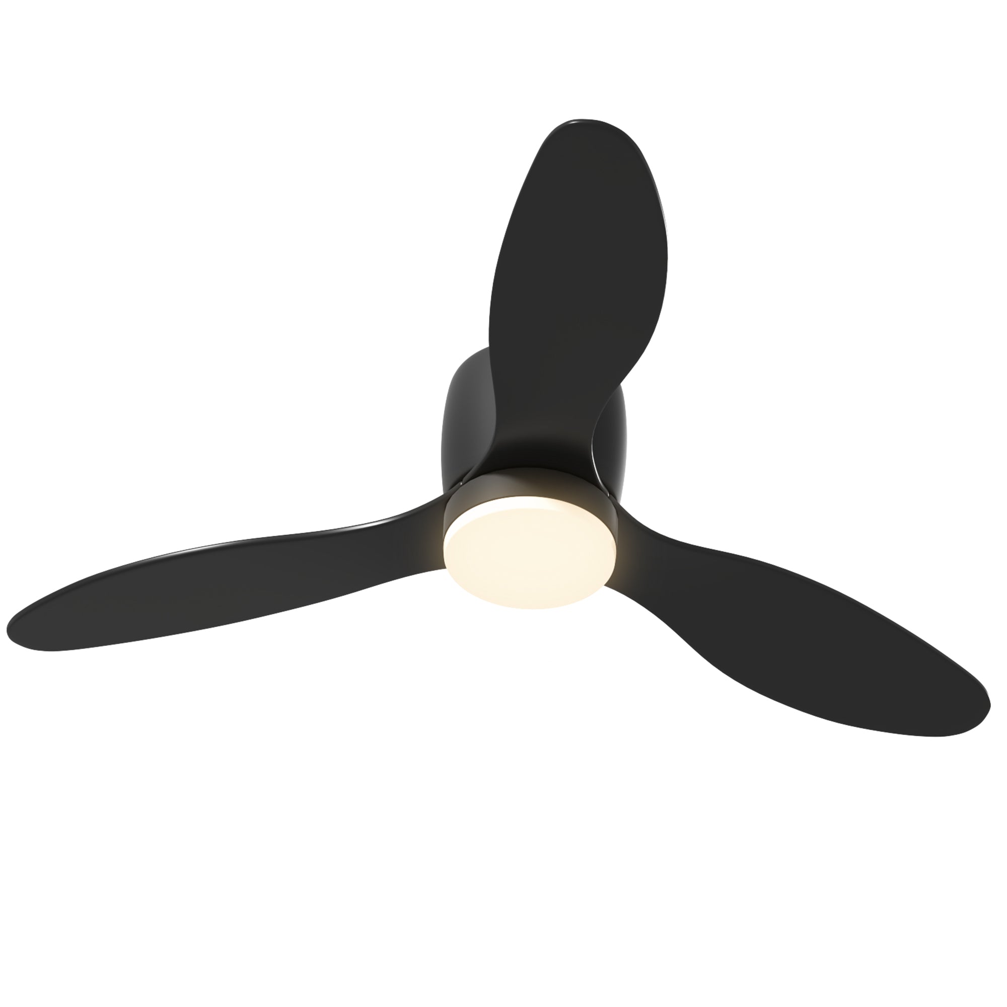Ceiling Fan with Lighting and Remote Control 115 cm Fan with LED Lamp, Reversible DC Motor, 3 ABS Blades, 3 Light Colors, 6 Speeds, Timer, for Bedroom Living Room