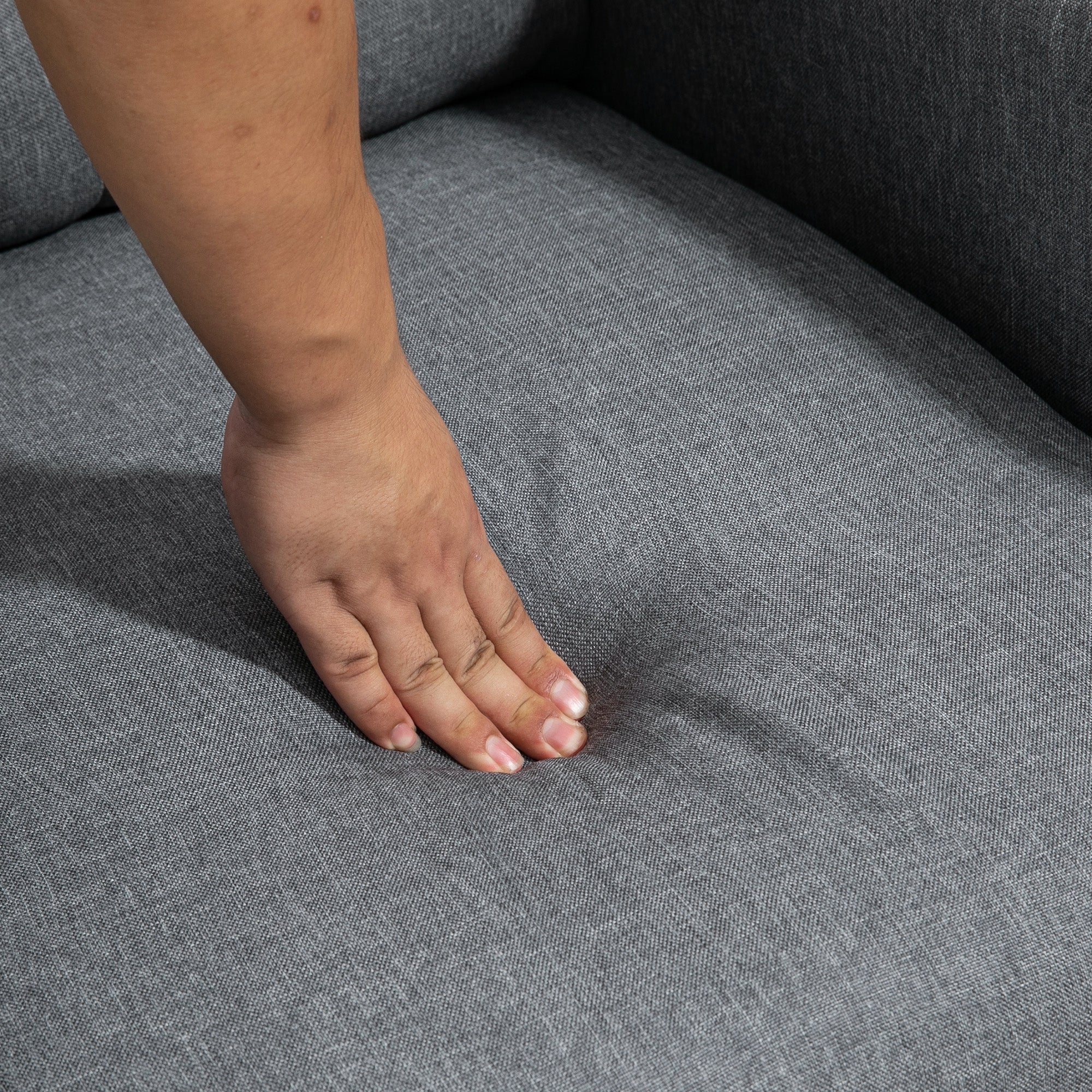 Reclining Armchair, TV Armchair with Reclining Function, TV Armchair with Linen Look, Upholstered Recliner with Pocket Spring Core, Relaxing Armchair up to 150 kg Load Capacity for Living Room, Gray