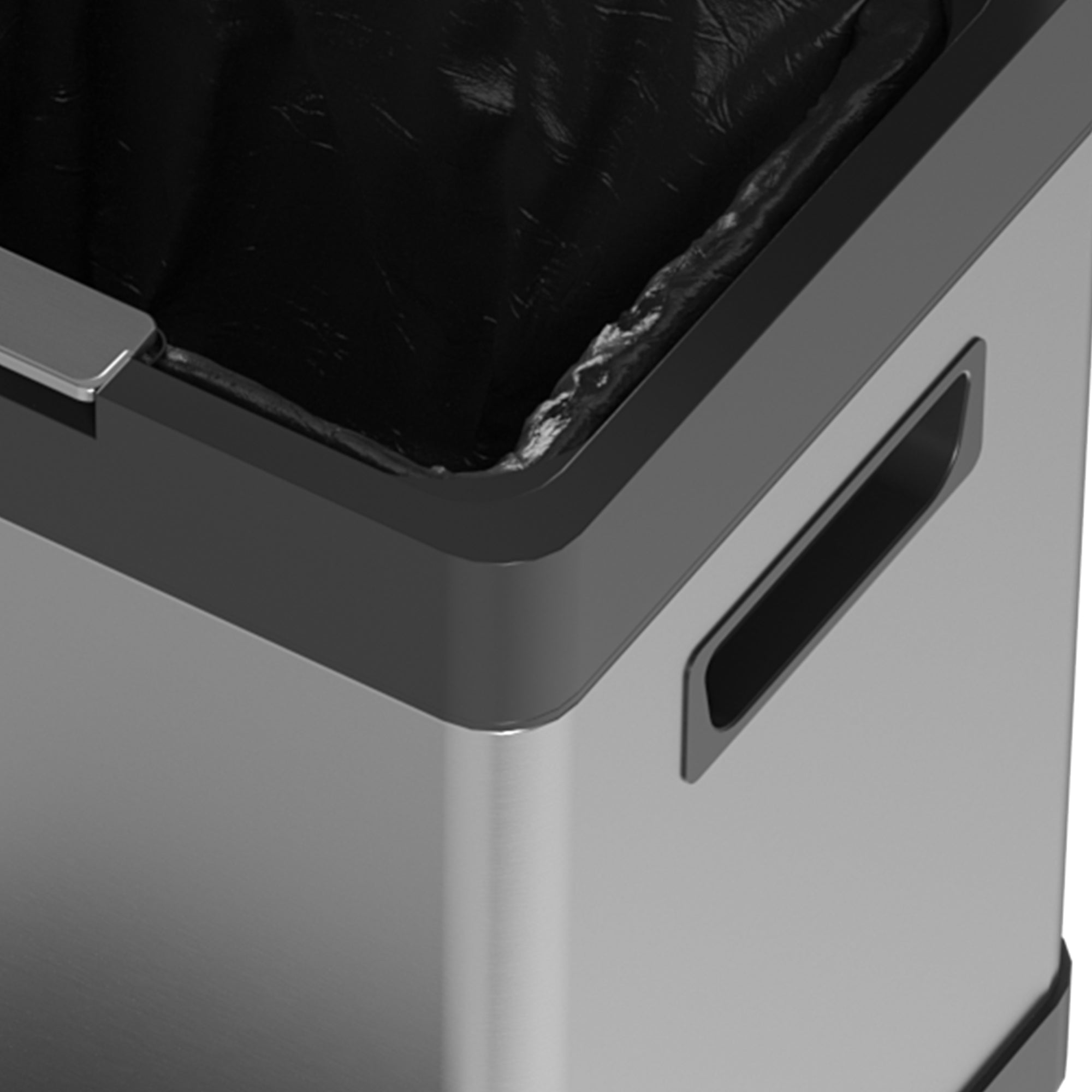 Dual-Compartment Trash Can 20L+14L — Stainless Steel Pedal Bin with Soft-Close Lid & Removable Inner Buckets, Silver (12.8 x 12.4 x 30.7 in)