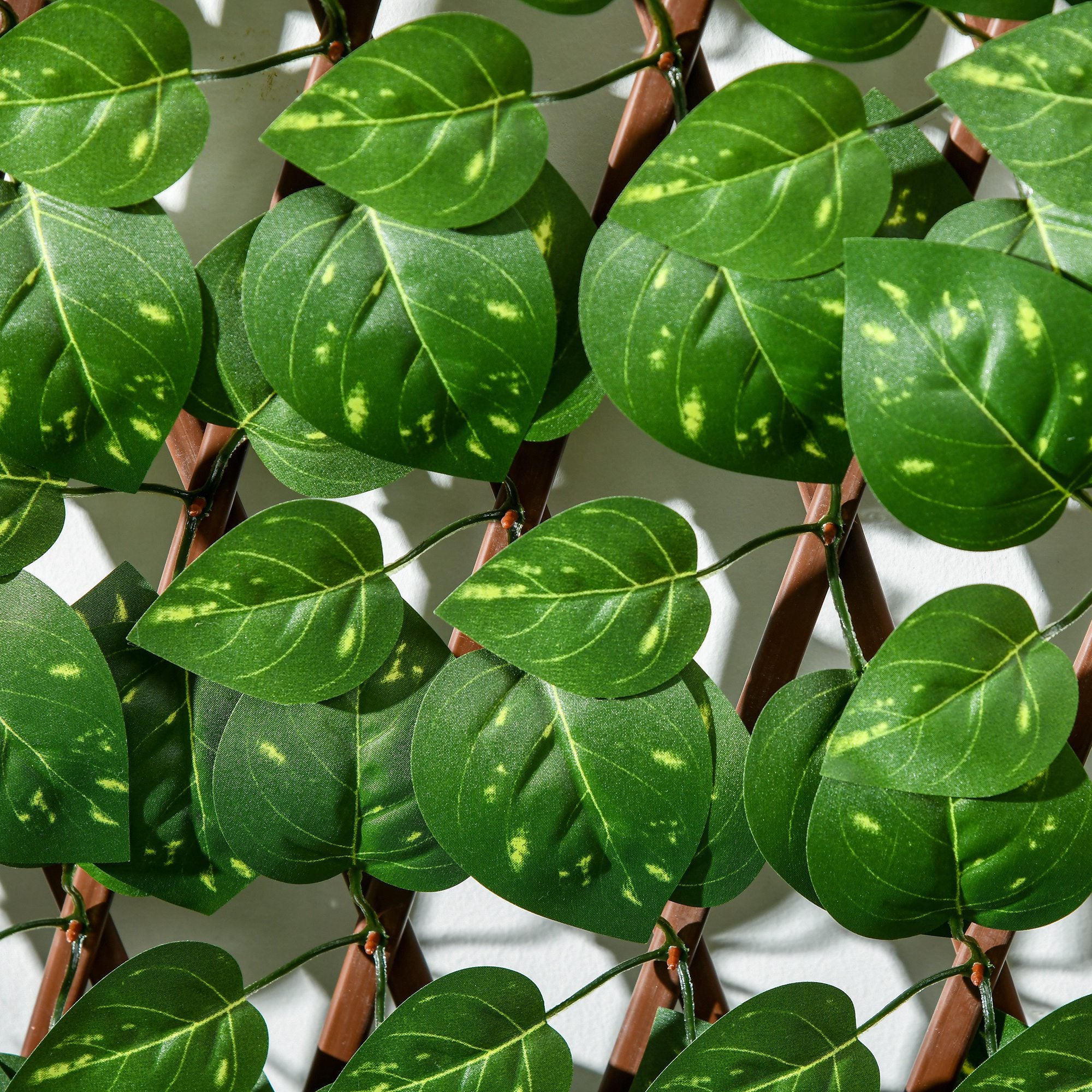 Set of 2 Artificial Hedge Trellis Expandable - Vegetal Canisse Windbreak Realistic foliage, indoor outdoor, 2 x 1 m