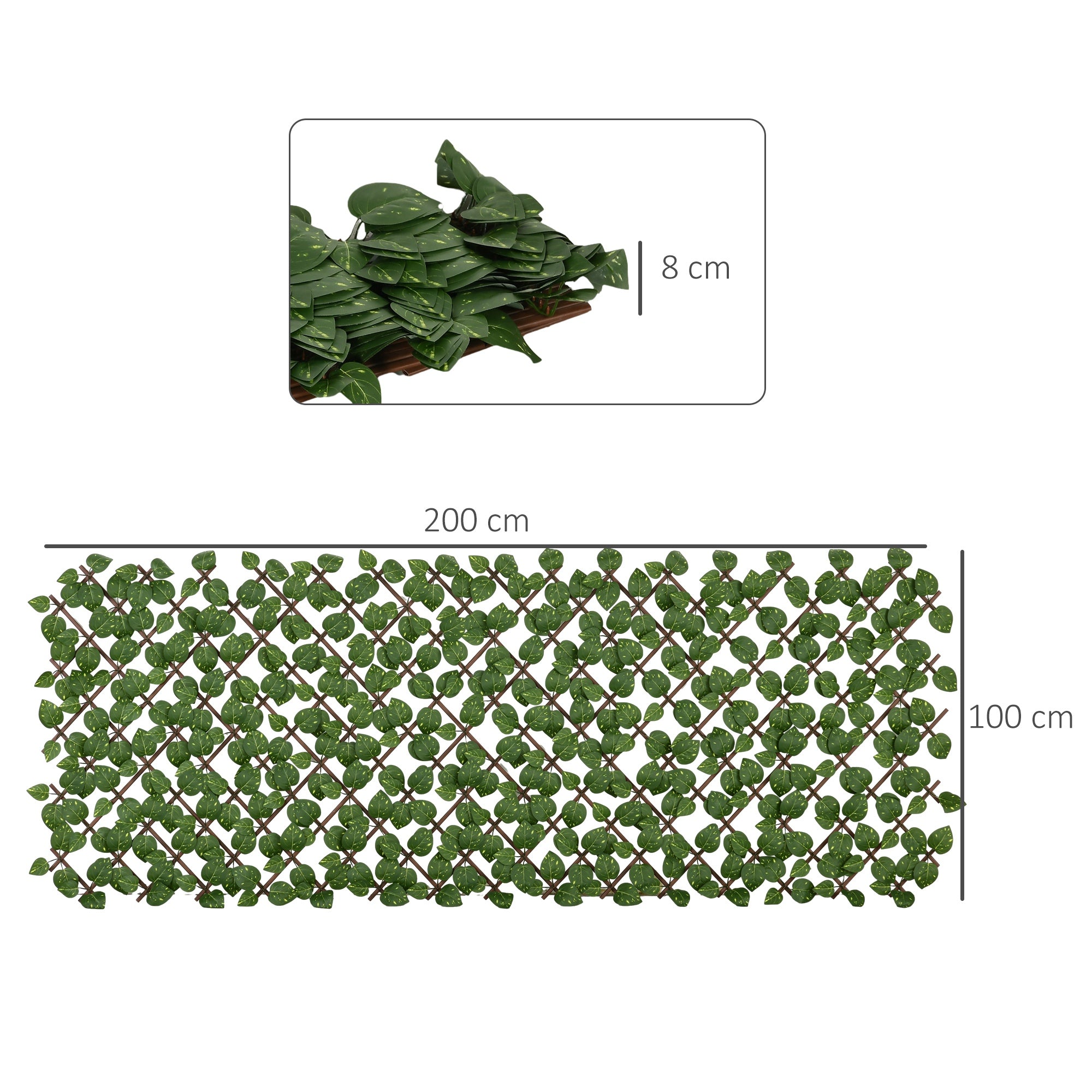 Set of 2 Artificial Hedge Trellis Expandable - Vegetal Canisse Windbreak Realistic foliage, indoor outdoor, 2 x 1 m
