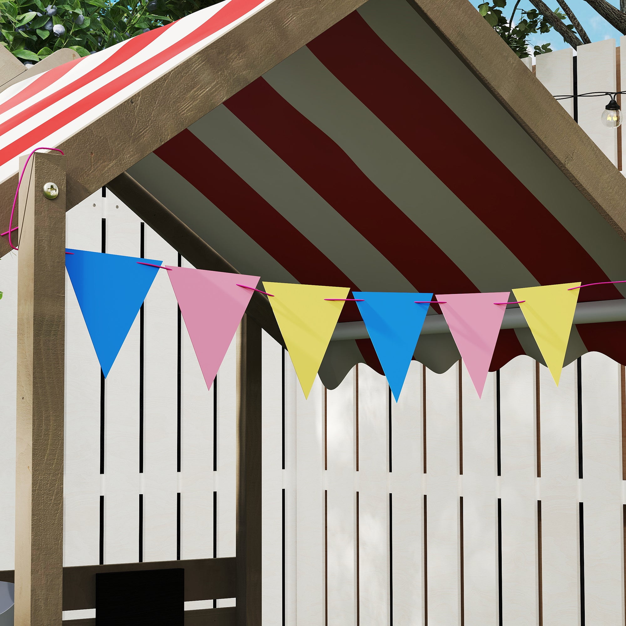 Sandpit with Roof, Wooden Sandbox with Seating, Playhouse, 124 x 116 x 146 cm Sandbox with Chalkboard for 3-7 Year Olds Children, Garden, Gray
