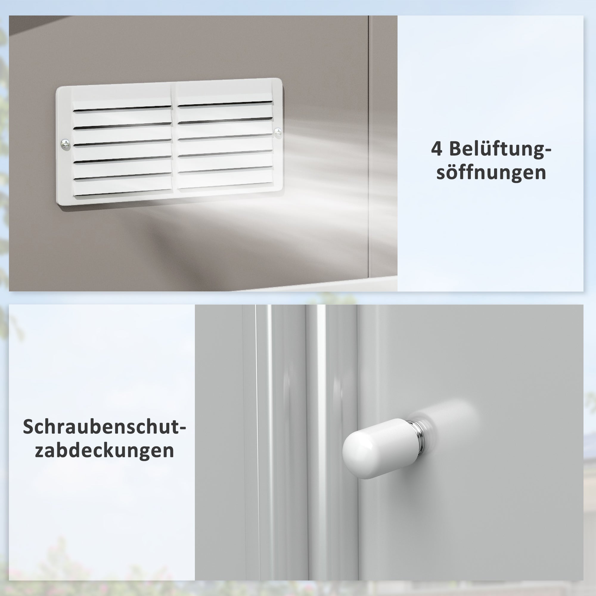 Tool Shed 12.4 sqm, Garden House with Pent Roof, Sliding Door, Foundation, 386 x 340 x 200 cm, Tool Shed made of Galvanized Steel, Weatherproof, for Garden, Light Grey