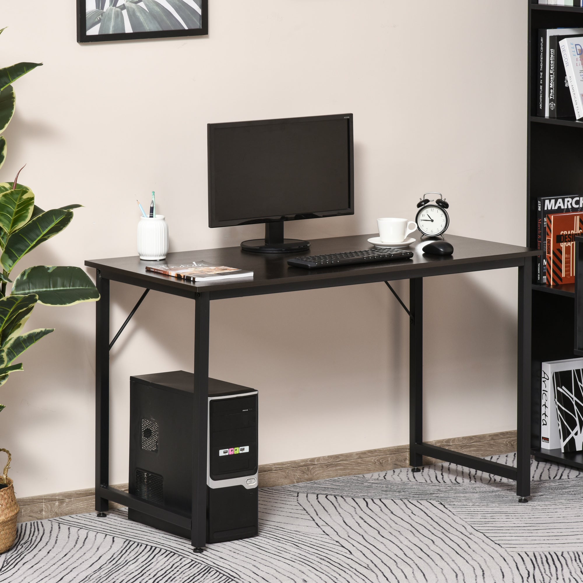 Desk for Home Office Dining Computer Study Table with Adjustable Feet Simple Office Furniture 120x60x73cm 70kg Load Capacity