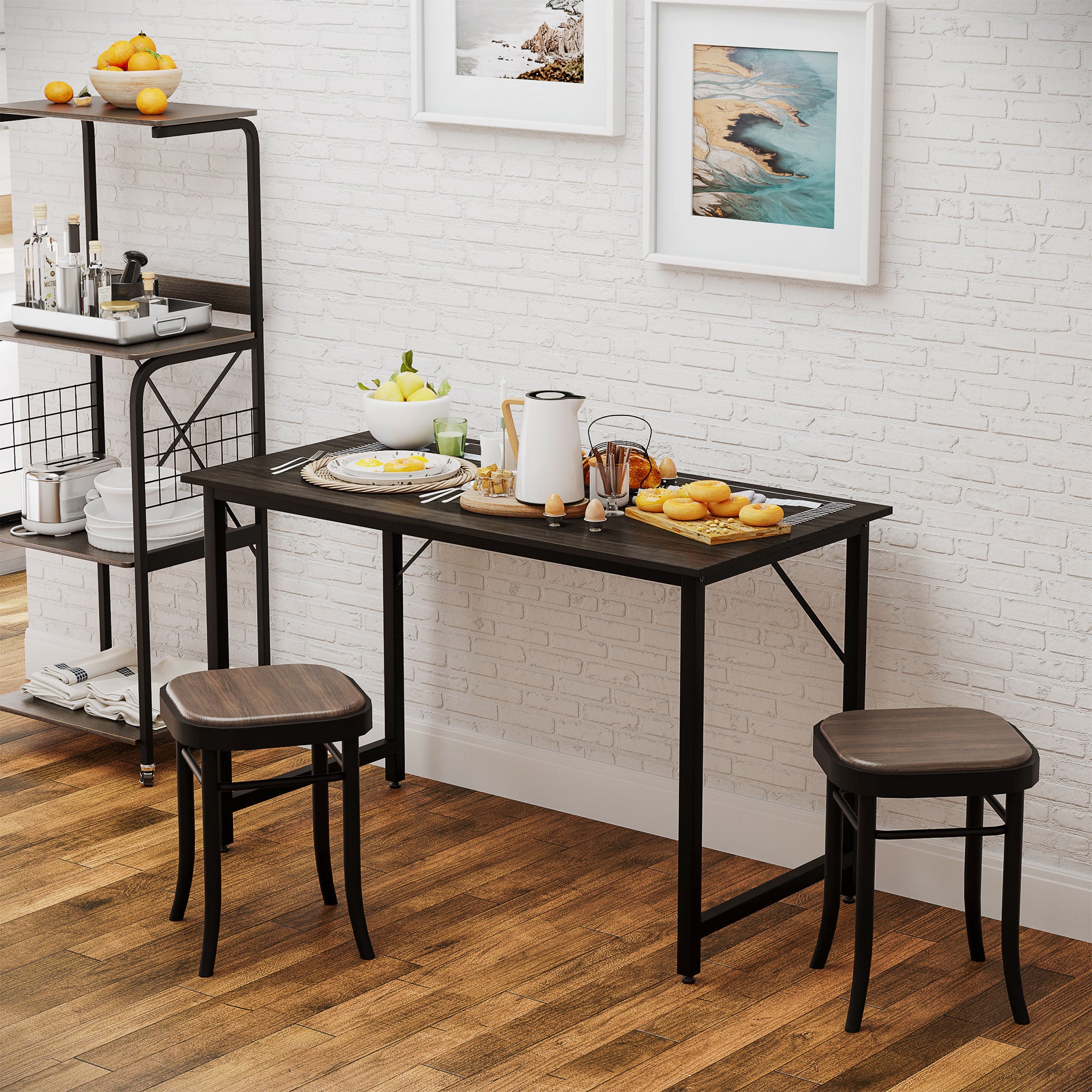 Desk for Home Office Dining Computer Study Table with Adjustable Feet Simple Office Furniture 120x60x73cm 70kg Load Capacity