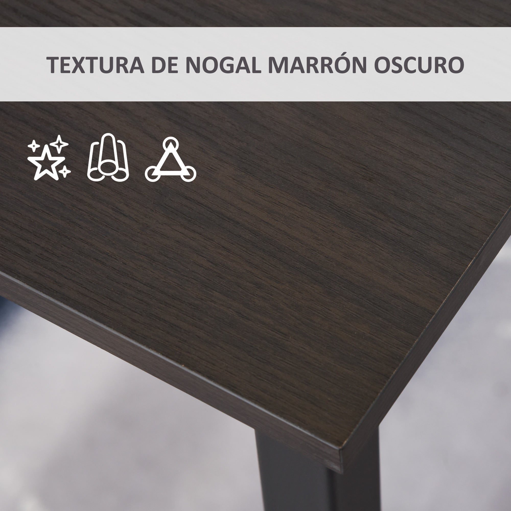 Desk for Home Office Dining Computer Study Table with Adjustable Feet Simple Office Furniture 120x60x73cm 70kg Load Capacity