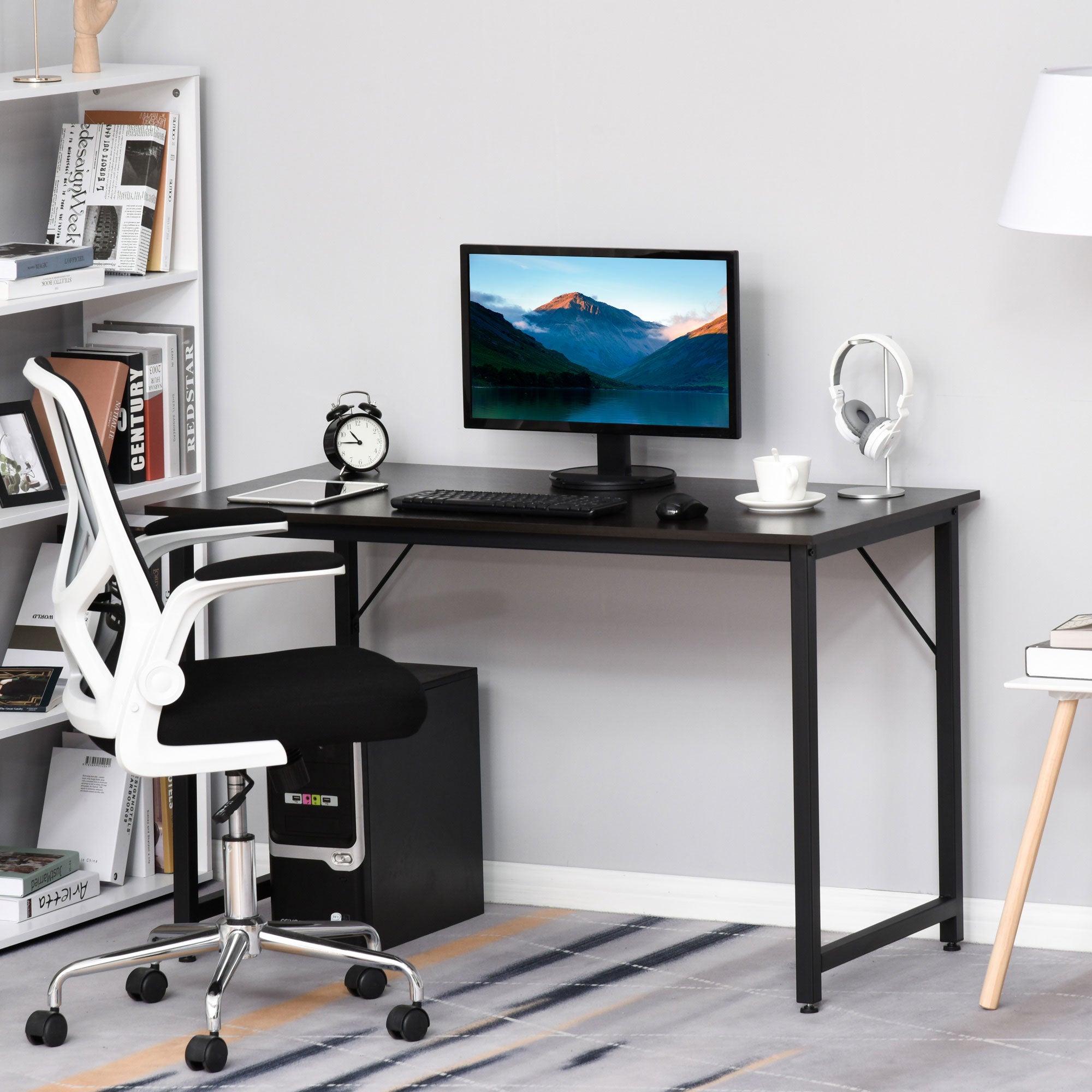 Desk for Home Office Dining Computer Study Table with Adjustable Feet Simple Office Furniture 120x60x73cm 70kg Load Capacity