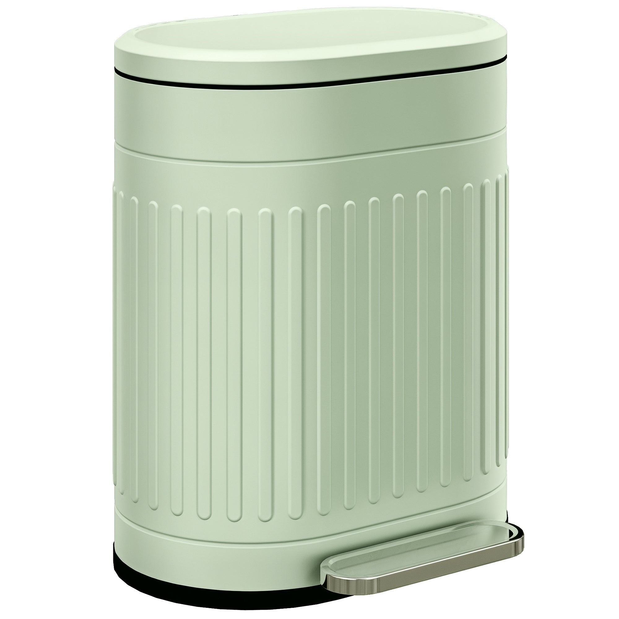 20 L Step Trash Can with Lid & Foot Pedal — Removable Inner Bin, Soft-Close — Green, 36.5 x 31.2 x 45 cm