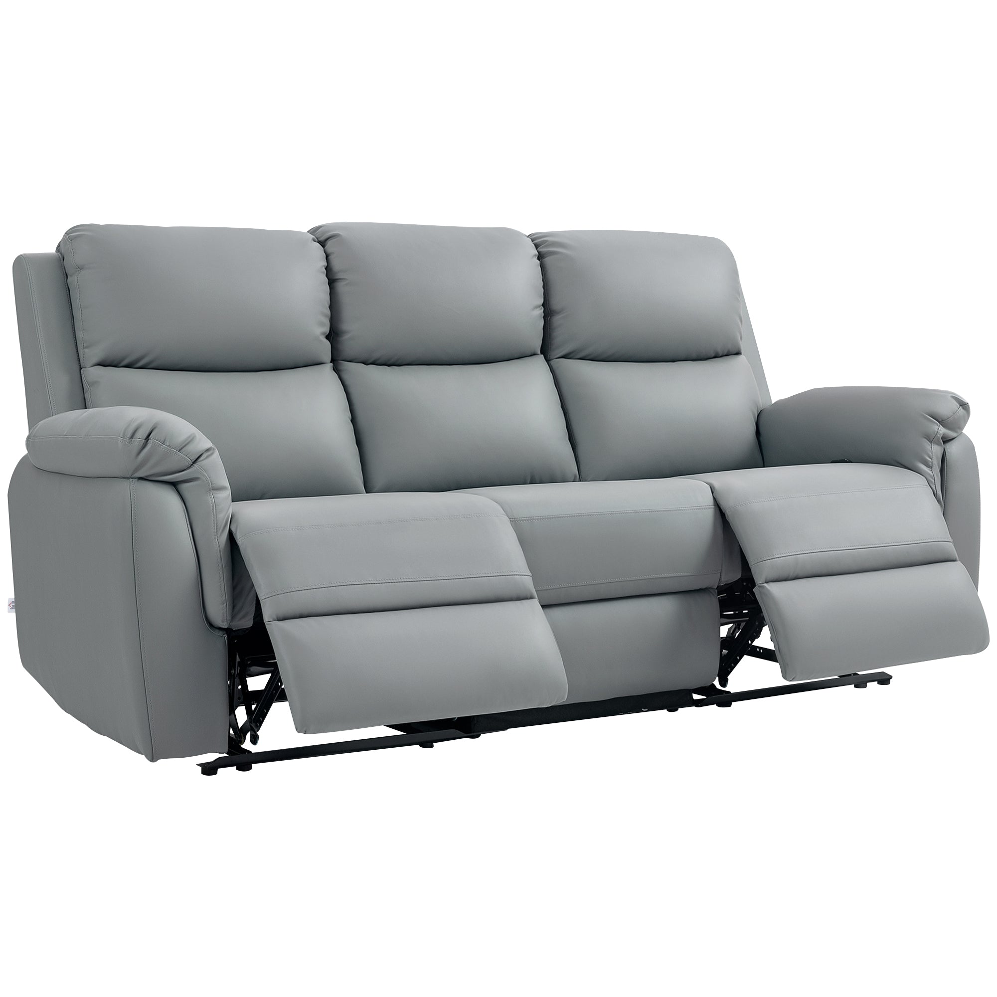 TV Armchair Recliner with Reclining Function, 3 Seater Sofa TV Chair with Pocket Springs, Double Reclining Chair, Footrest, Quick Assembly for Living Room, Dark Grey