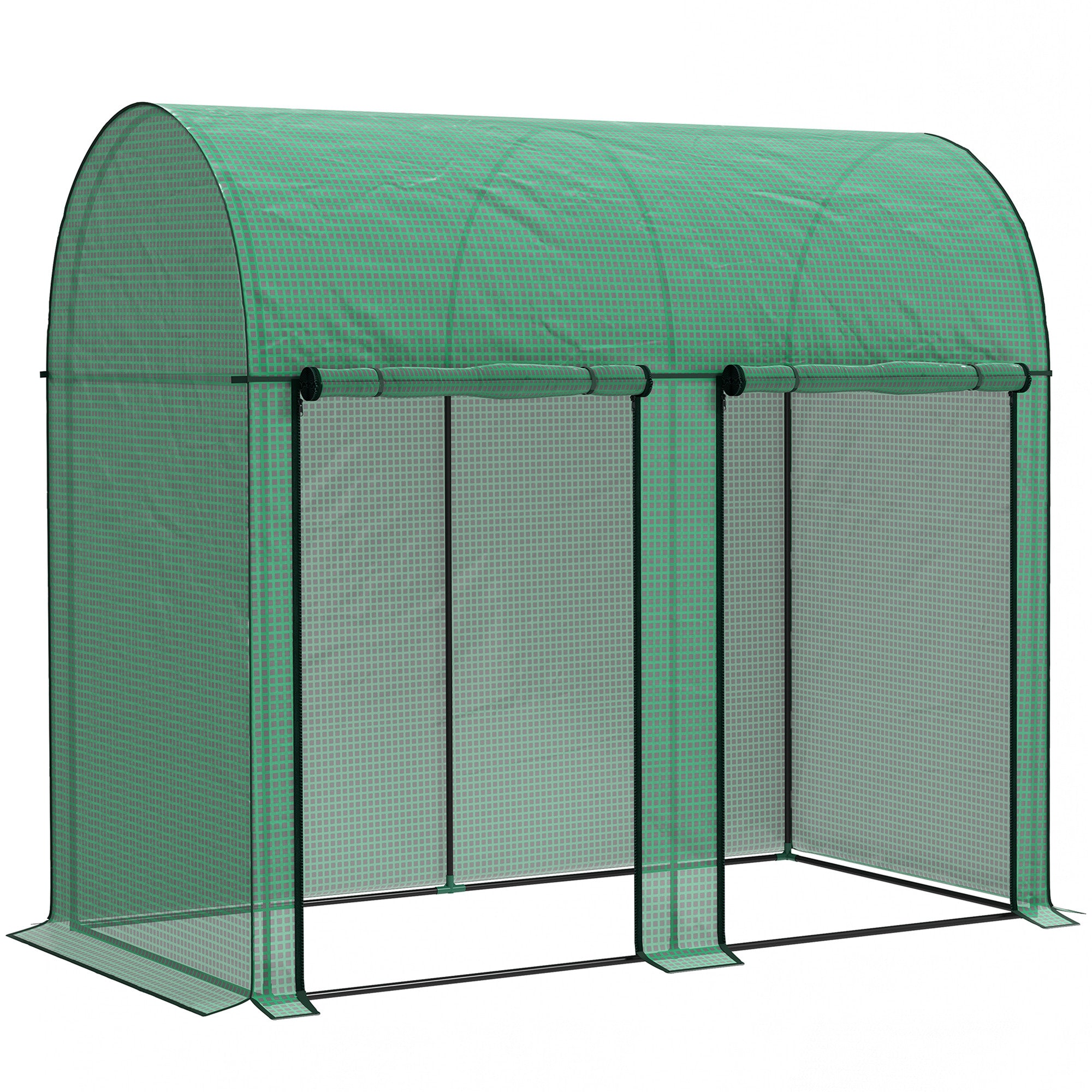 Greenhouse 2 m² Tomato Greenhouse 2 x 1 x 1.78 m 2 Roll-Up Zipper Doors Steel High-Density PE 140 g/m² UV Protection