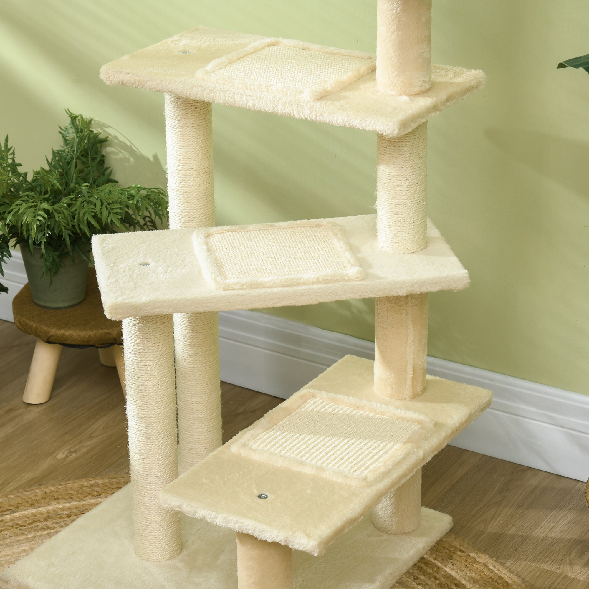 Cat Tree 100 cm Cat Tower with Sisal Posts, Large Platform, Multi-Level Cat Scratching Tree, Climbing Tree, for Small & Medium Cats, Beige
