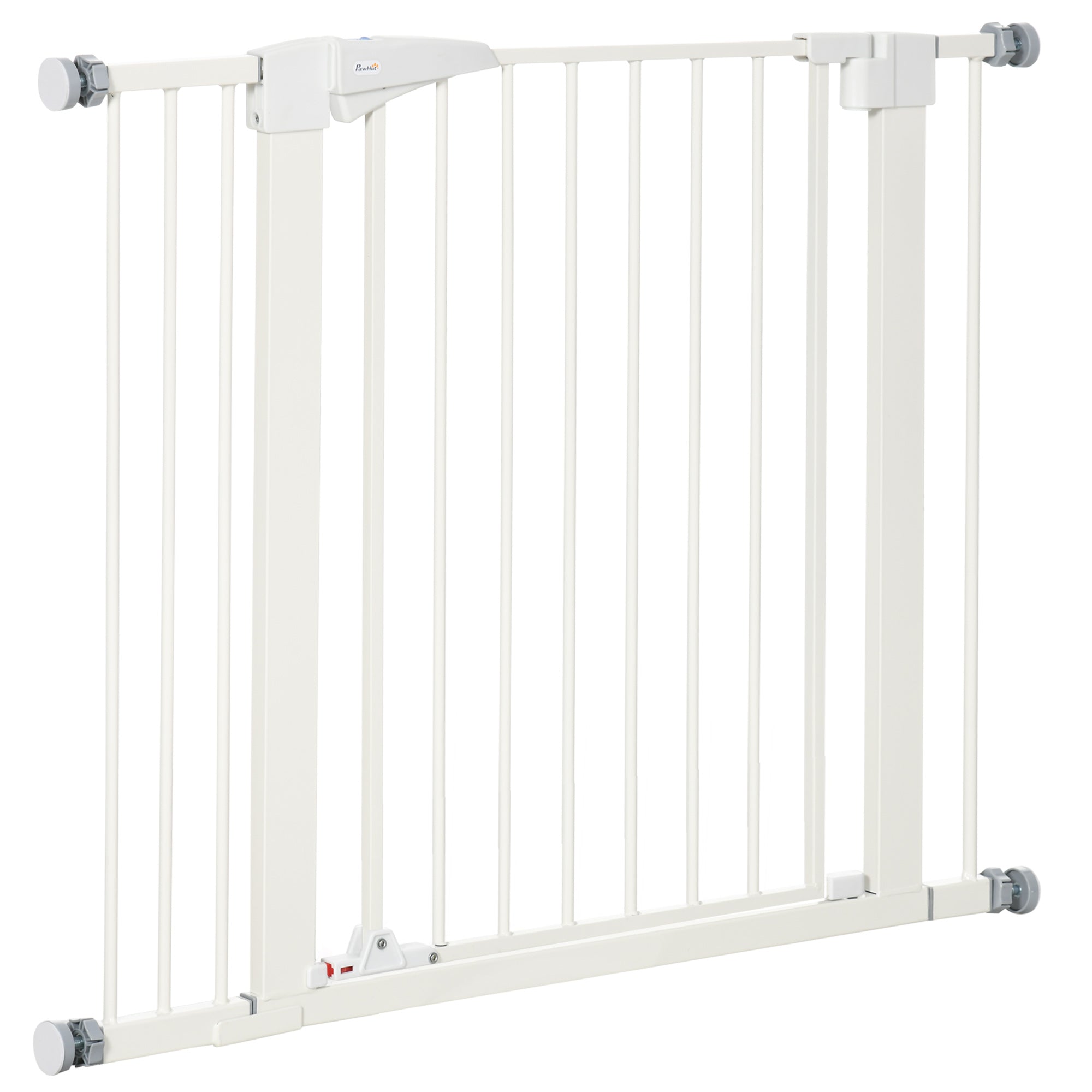 Safety Barrier for Dogs No Drill Pets with Automatic Closing Double Locking One-Hand Operation Width 76-103 cm Height 77 cm White