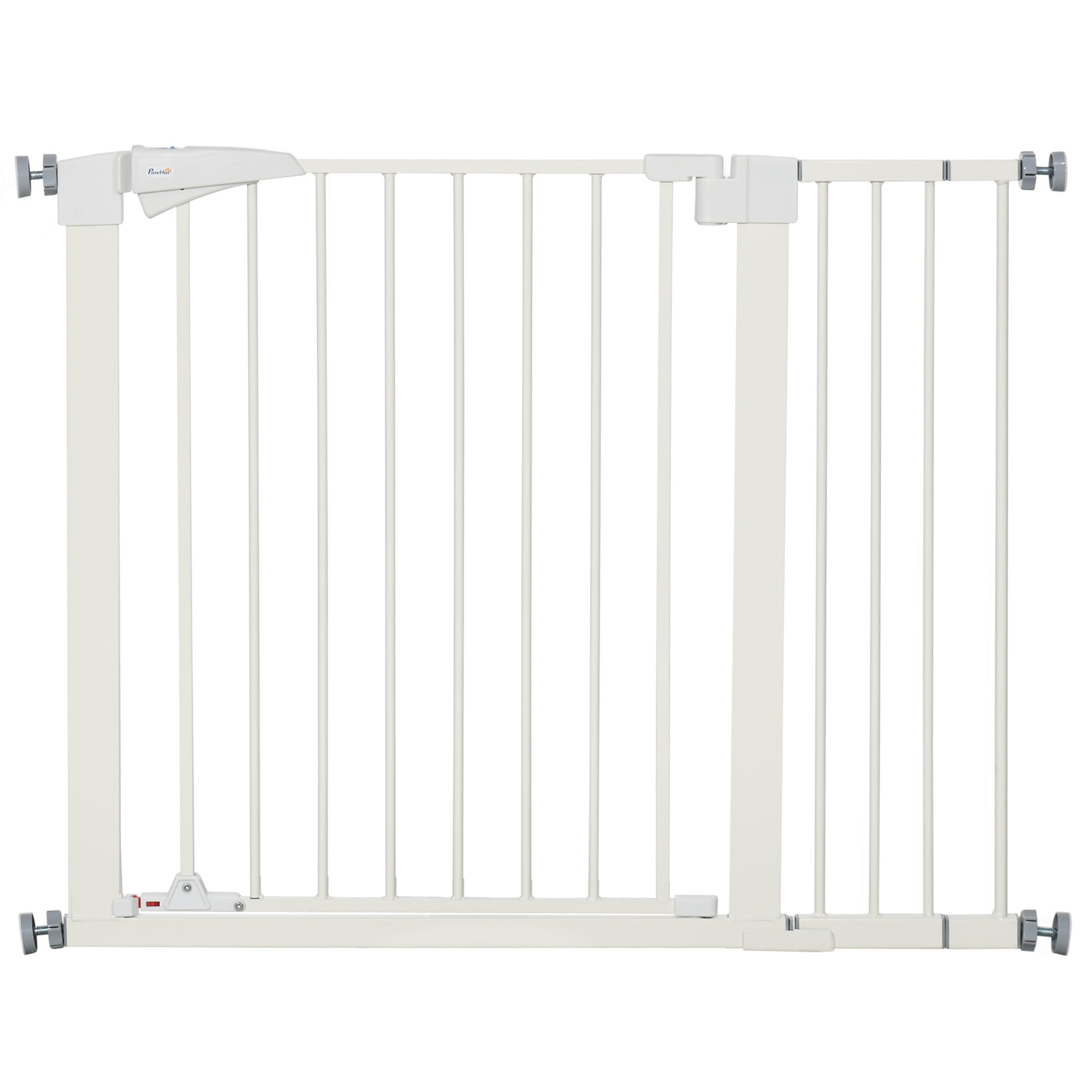 Safety Barrier for Dogs No Drill Pets with Automatic Closing Double Locking One-Hand Operation Width 76-103 cm Height 77 cm White