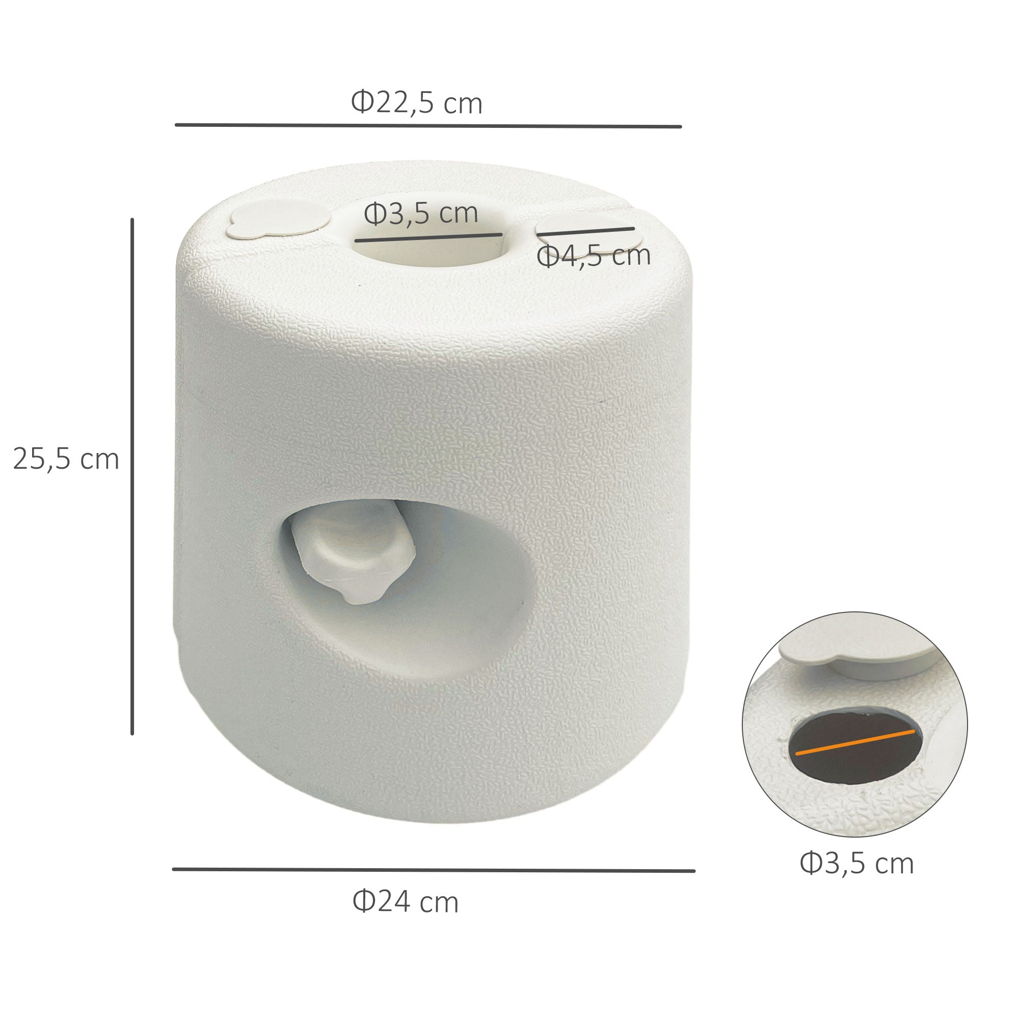 Pack of 4 Weights for Foldable Tents Fillable Supports with 9.2 kg of Water or 12 kg of Sand Gazebo Weights with Fixing Knobs Ø24x25.5 cm White