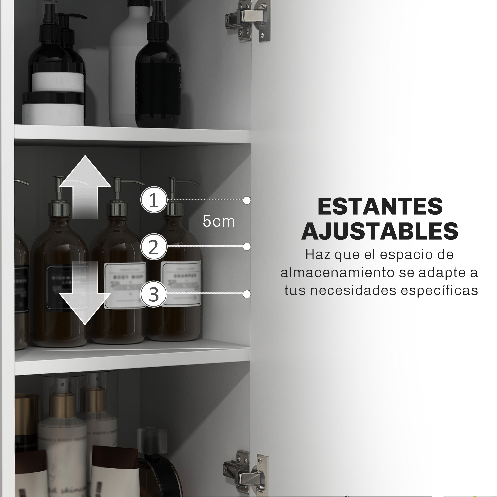 Bathroom Column Tall Bathroom Cabinet with Drawer 2 Doors and Adjustable Shelves Modern Bathroom Furniture Anti-tipping 34x32x170 cm White