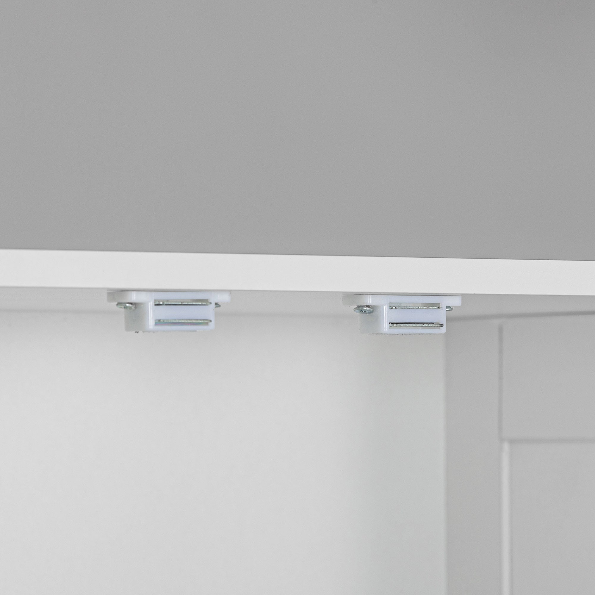 Bathroom Furniture, Bathroom Cabinet, with two tempered glass double-door cabinets, anti-tip design, 60W x 30D x 160H cm, white