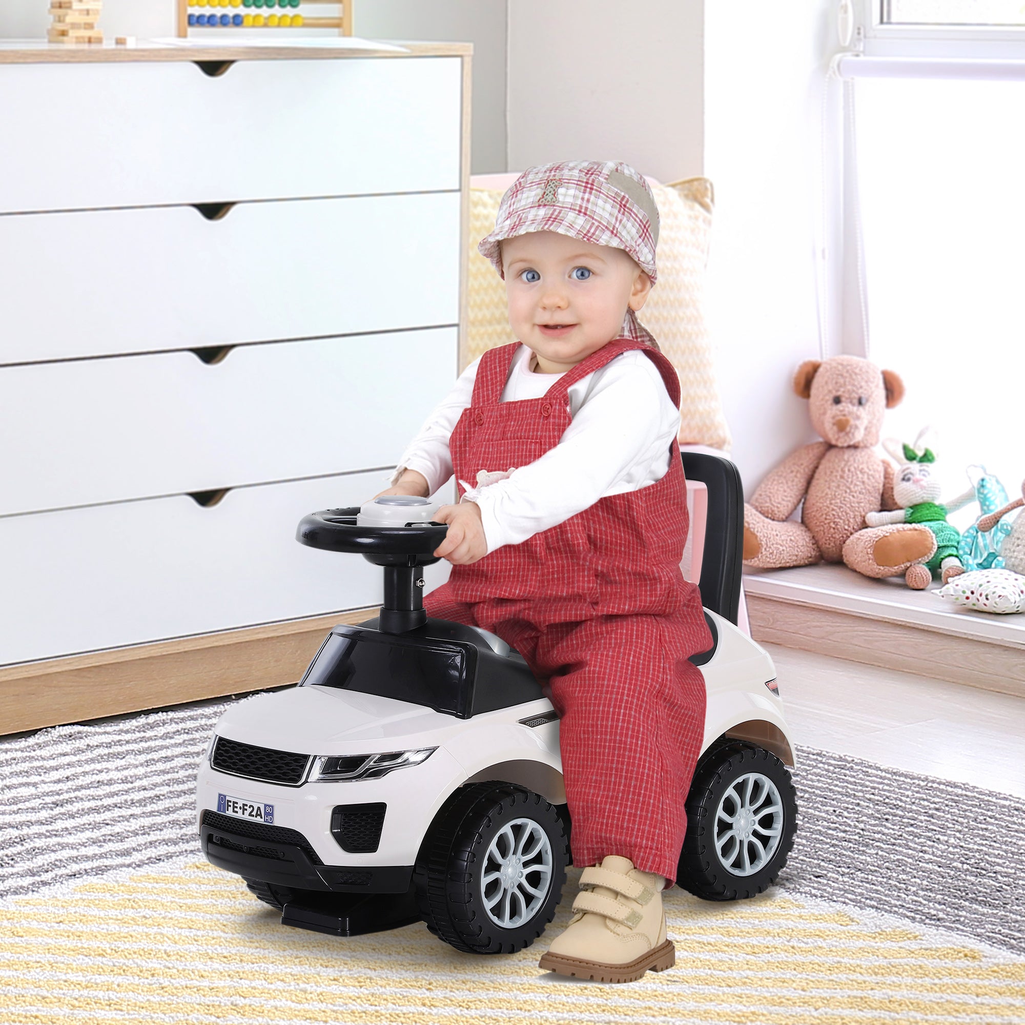 Quad Ride-On Toy Car for Kids Pedal-Free Baby Toy Racer Walker with Speaker 62x28x41.5cm