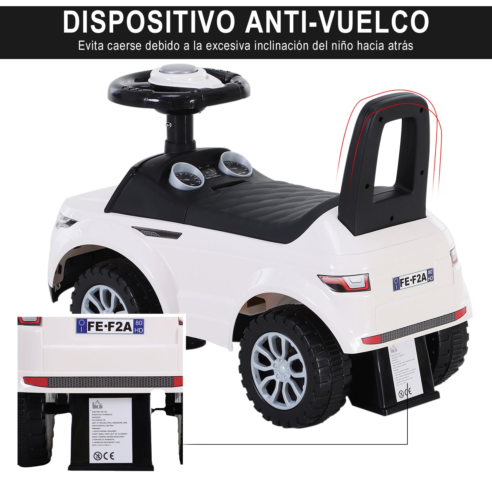 Quad Ride-On Toy Car for Kids Pedal-Free Baby Toy Racer Walker with Speaker 62x28x41.5cm