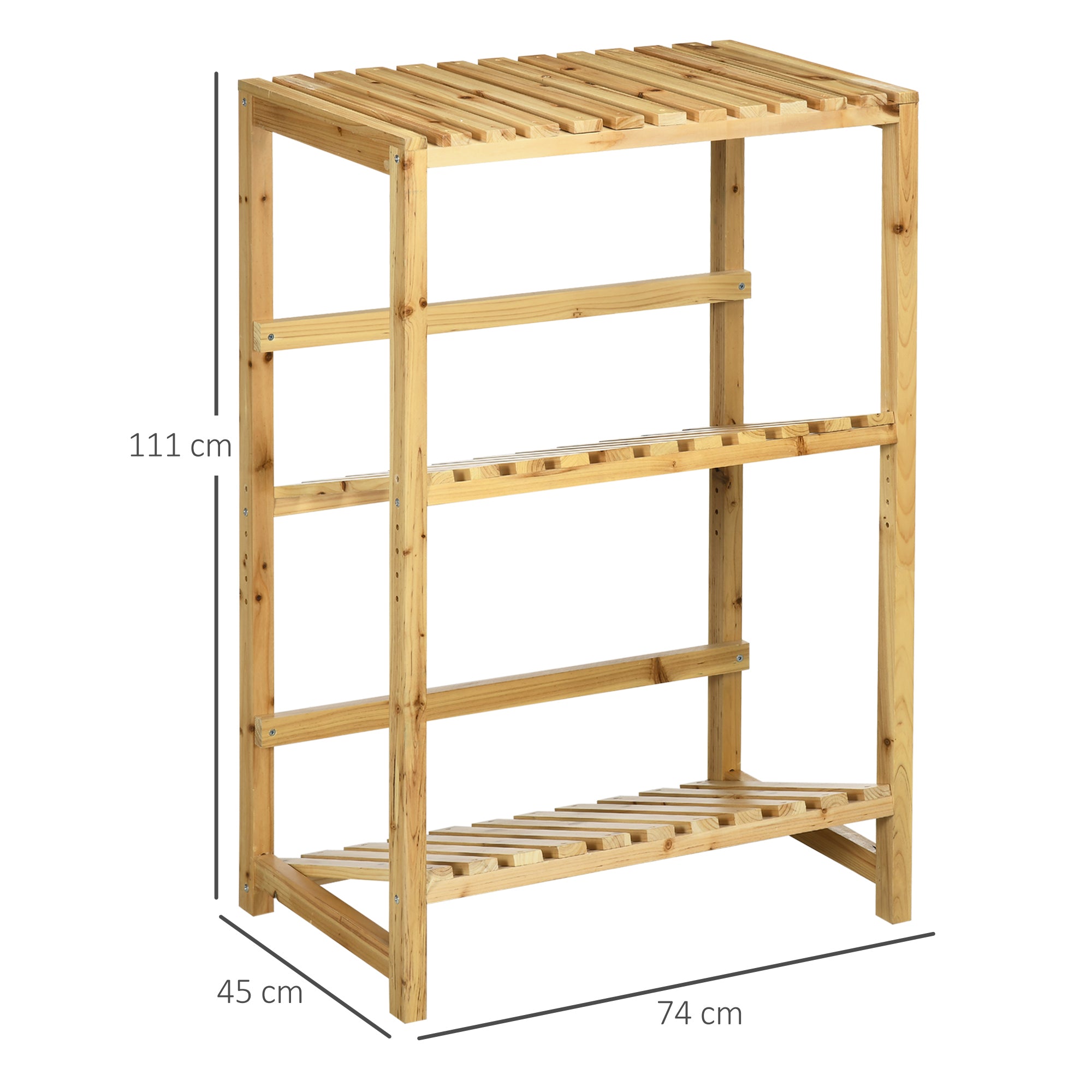 Beverage Crate Stand, Beverage Crate Rack, Crate Rack with 2 Tilted Shelves, Bottle Crate Rack for 4 Beverage Crates, Natural, 74 x 45 x 111 cm