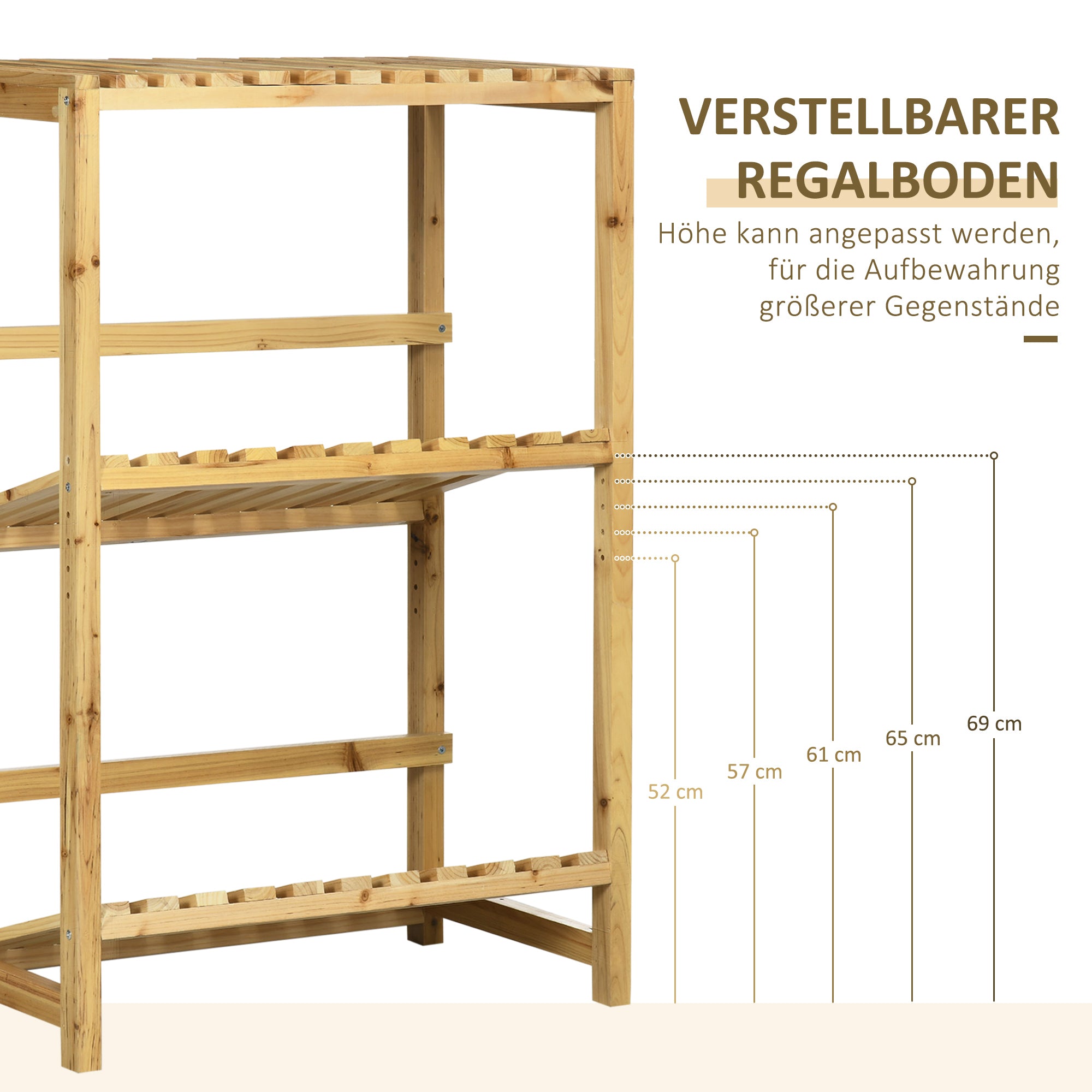 Beverage Crate Stand, Beverage Crate Rack, Crate Rack with 2 Tilted Shelves, Bottle Crate Rack for 4 Beverage Crates, Natural, 74 x 45 x 111 cm