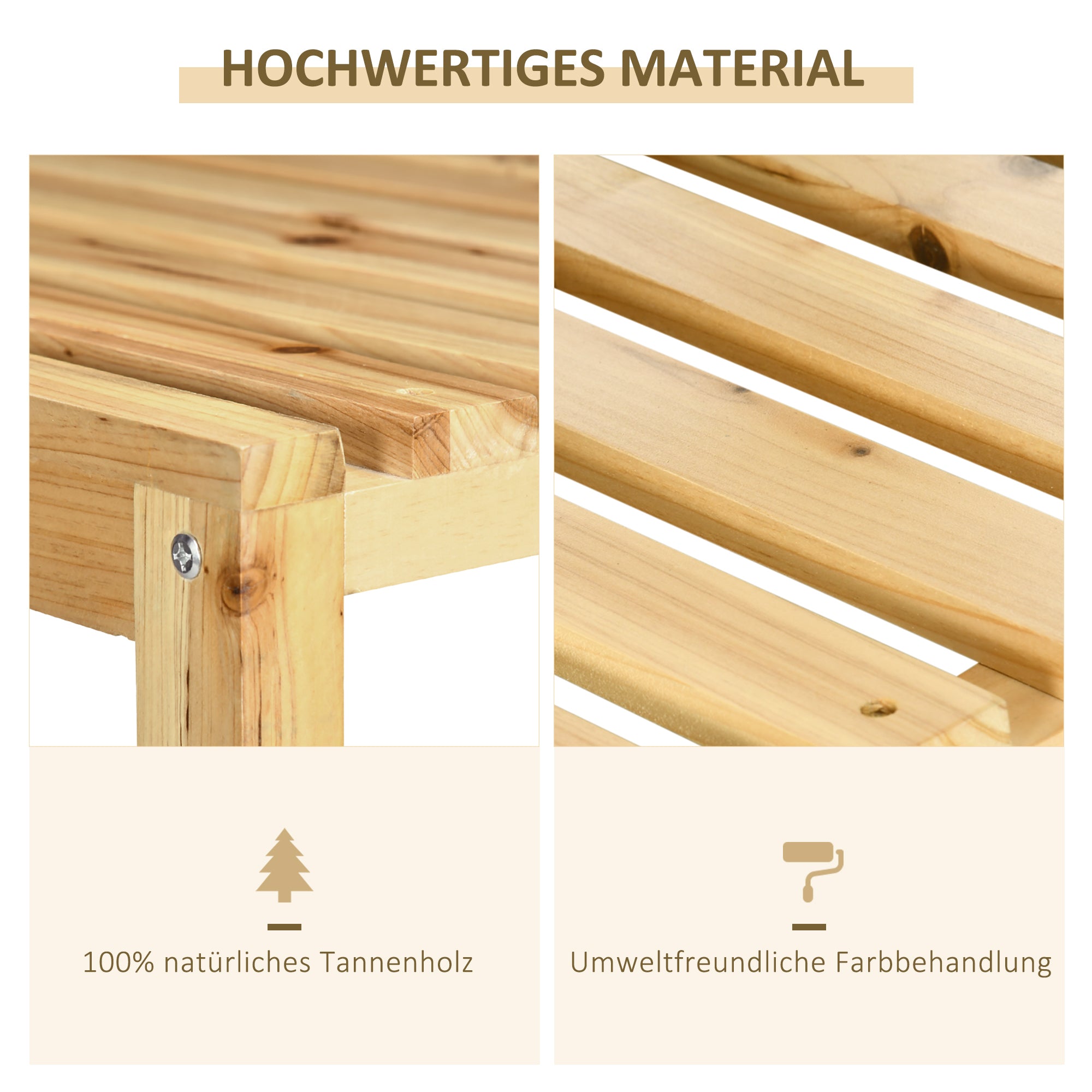 Beverage Crate Stand, Beverage Crate Rack, Crate Rack with 2 Tilted Shelves, Bottle Crate Rack for 4 Beverage Crates, Natural, 74 x 45 x 111 cm
