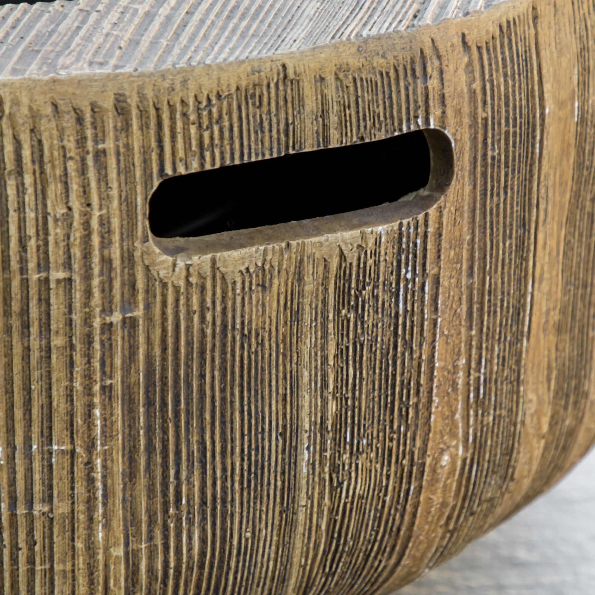 Fire Pit, Fire Bowl with Lid, Fire Basket with Poker, in Tree Stump Design, for Garden, Camping, Patio, Steel, MgO, Brown